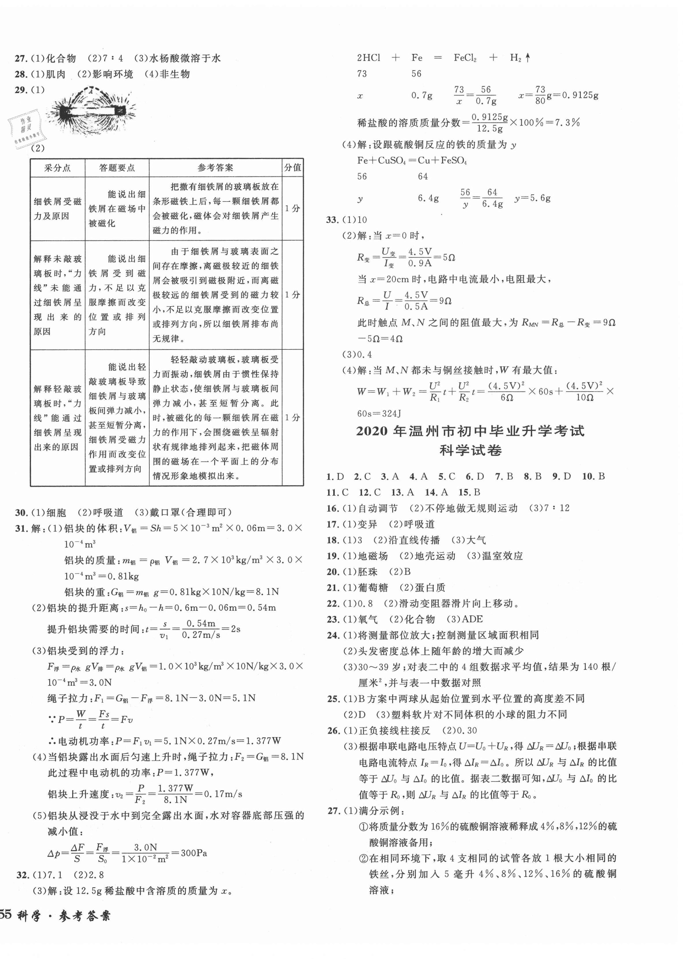 2020年3年中考試卷匯編中考考什么科學 第2頁