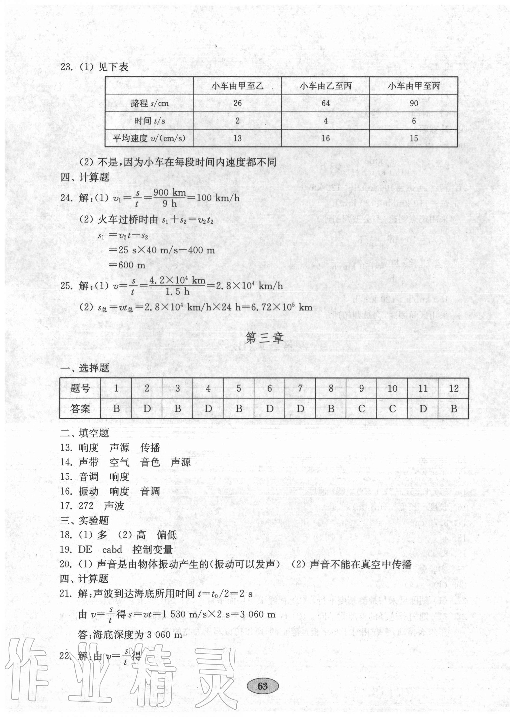 2020年初中物理單元質(zhì)量達標八年級上冊滬科版 第3頁