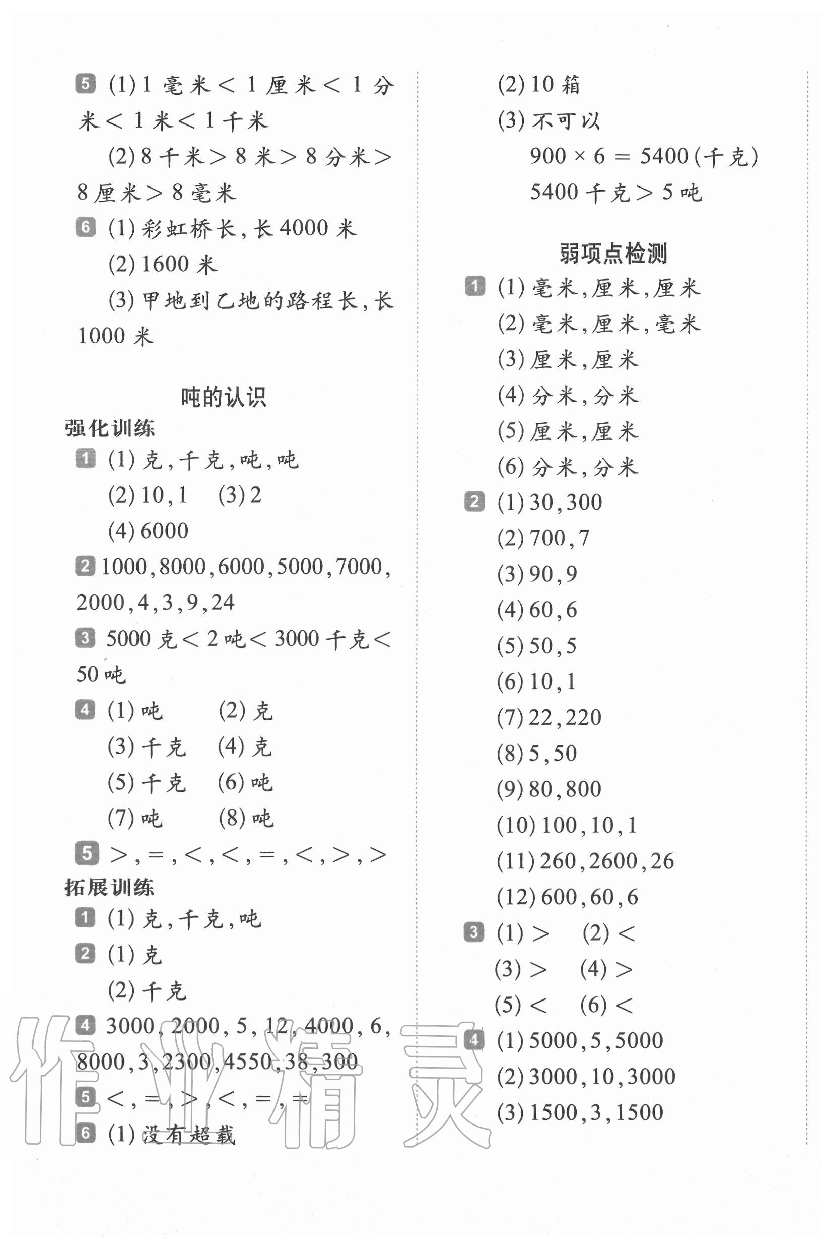 2020年小學(xué)生每日20分鐘數(shù)學(xué)弱項三年級上冊人教版 第5頁