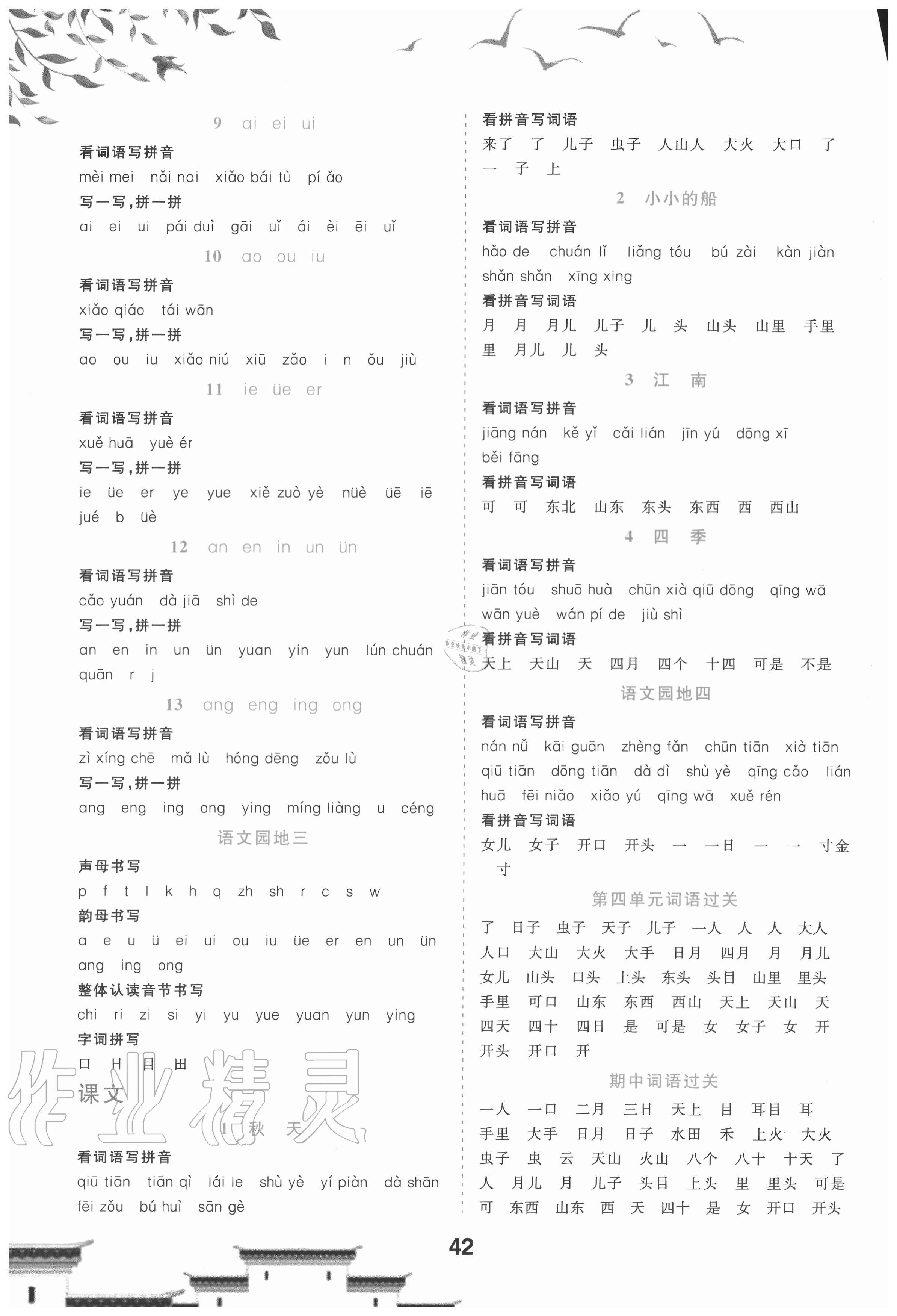 2020年看拼音写词语生字注音一年级上册人教版 第2页