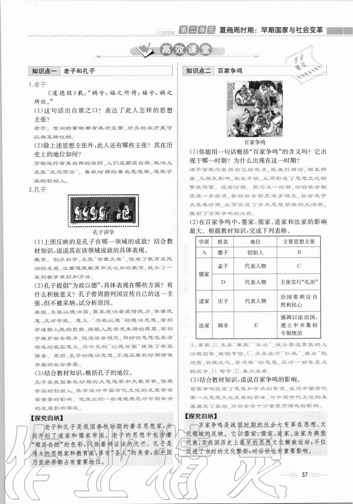 2020年人教金学典同步解析与测评七年级中国历史上册人教版云南专版 第37页