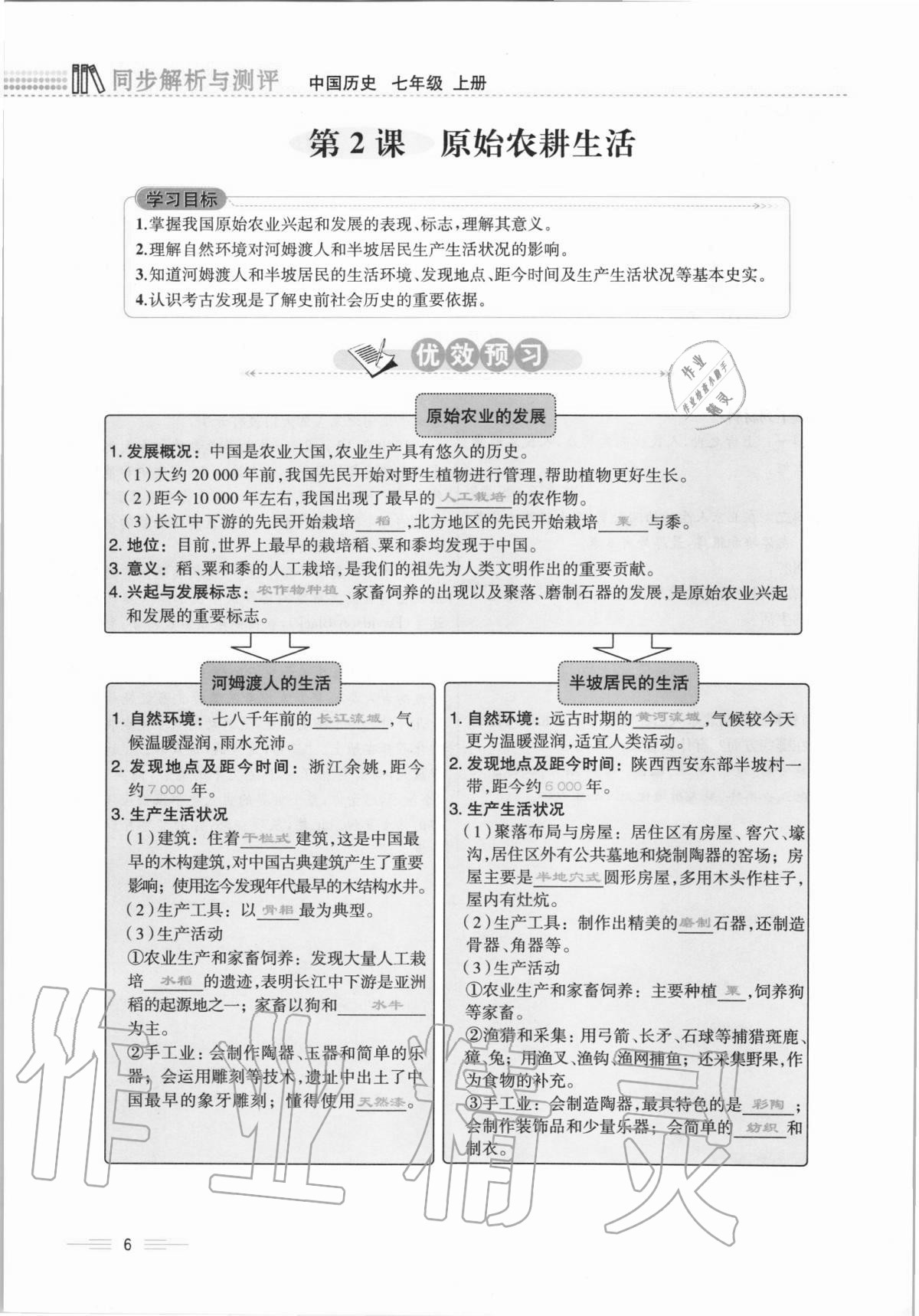 2020年人教金學(xué)典同步解析與測評七年級中國歷史上冊人教版云南專版 第6頁