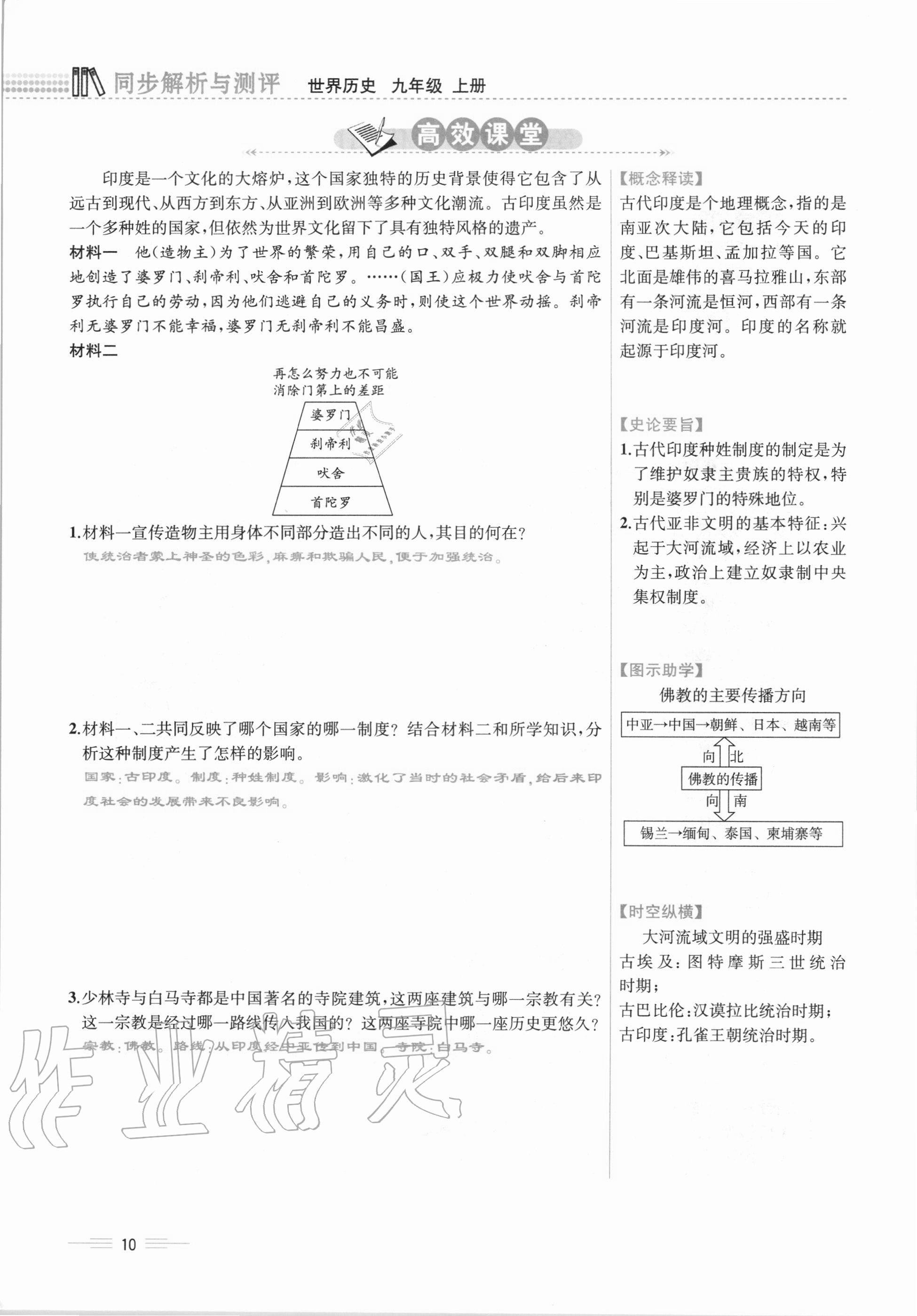 2020年人教金學(xué)典同步解析與測評九年級世界歷史上冊人教版云南專版 第10頁