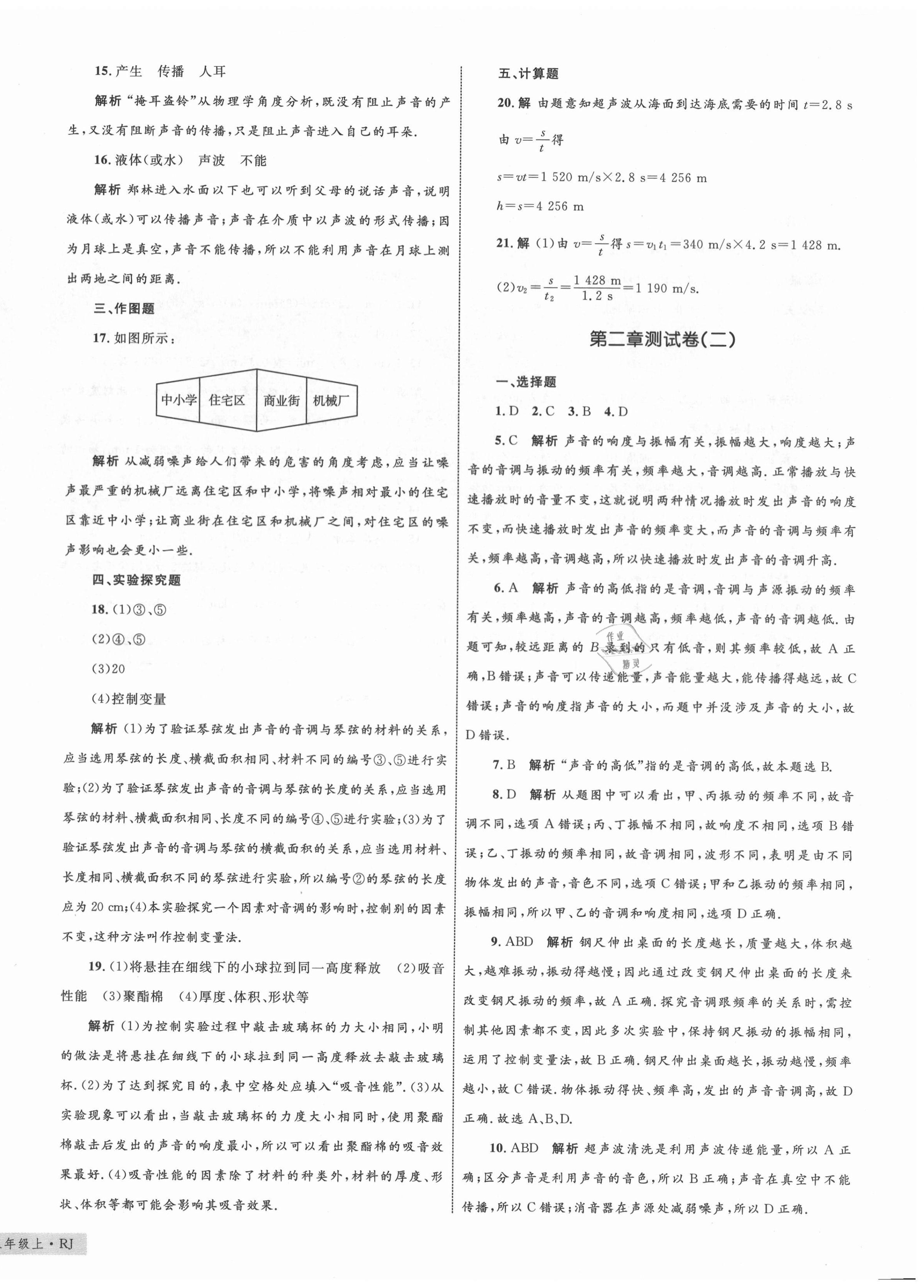 2020年優(yōu)化設(shè)計(jì)單元測(cè)試卷八年級(jí)物理上冊(cè)人教版 第4頁(yè)