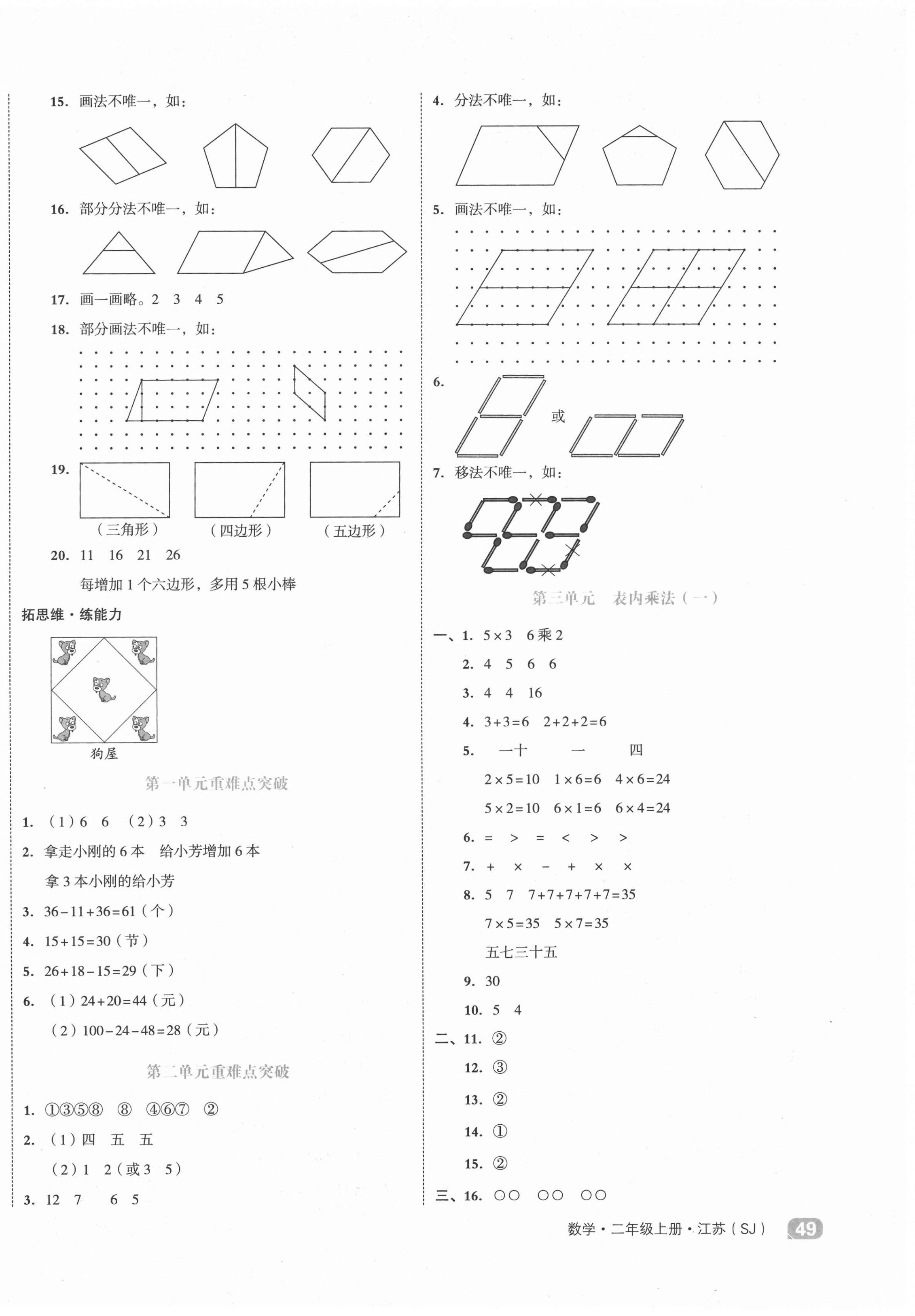 2020年全品小复习二年级数学上册苏教版江苏专版 第2页