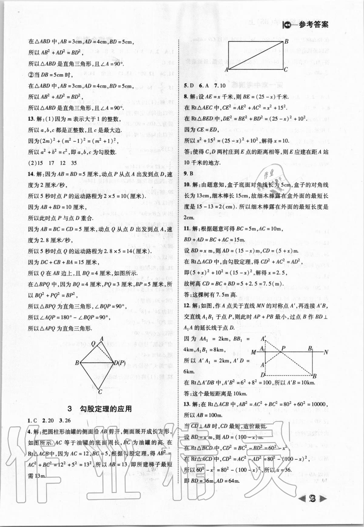 2020年勝券在握打好基礎作業(yè)本八年級數(shù)學上冊北師大版 第3頁