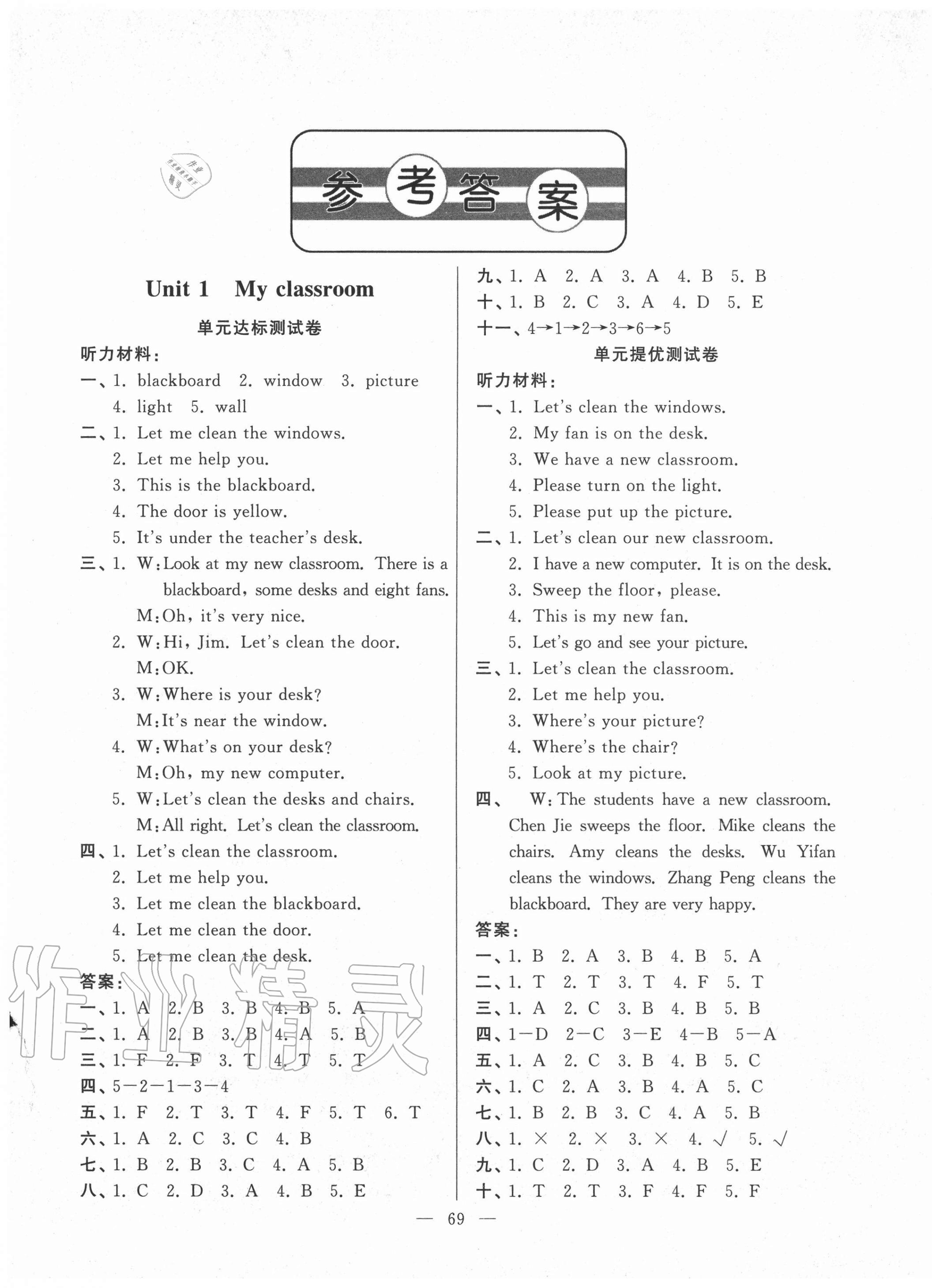 2020年小學(xué)單元測(cè)試卷四年級(jí)英語(yǔ)上冊(cè)人教版山東文藝出版社 第1頁(yè)