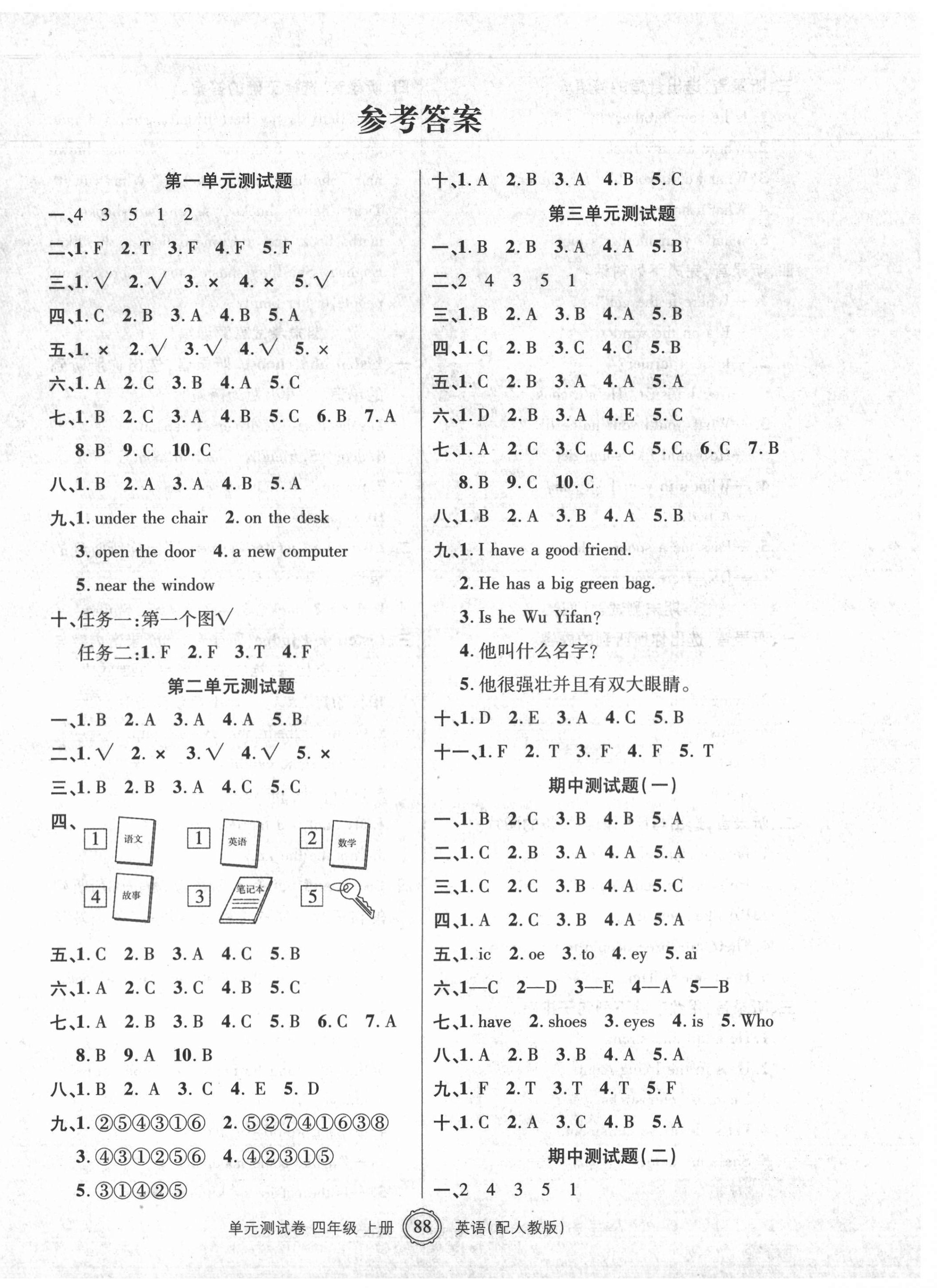 2020年智慧通單元測(cè)試卷四年級(jí)英語(yǔ)上冊(cè)人教版 第1頁(yè)