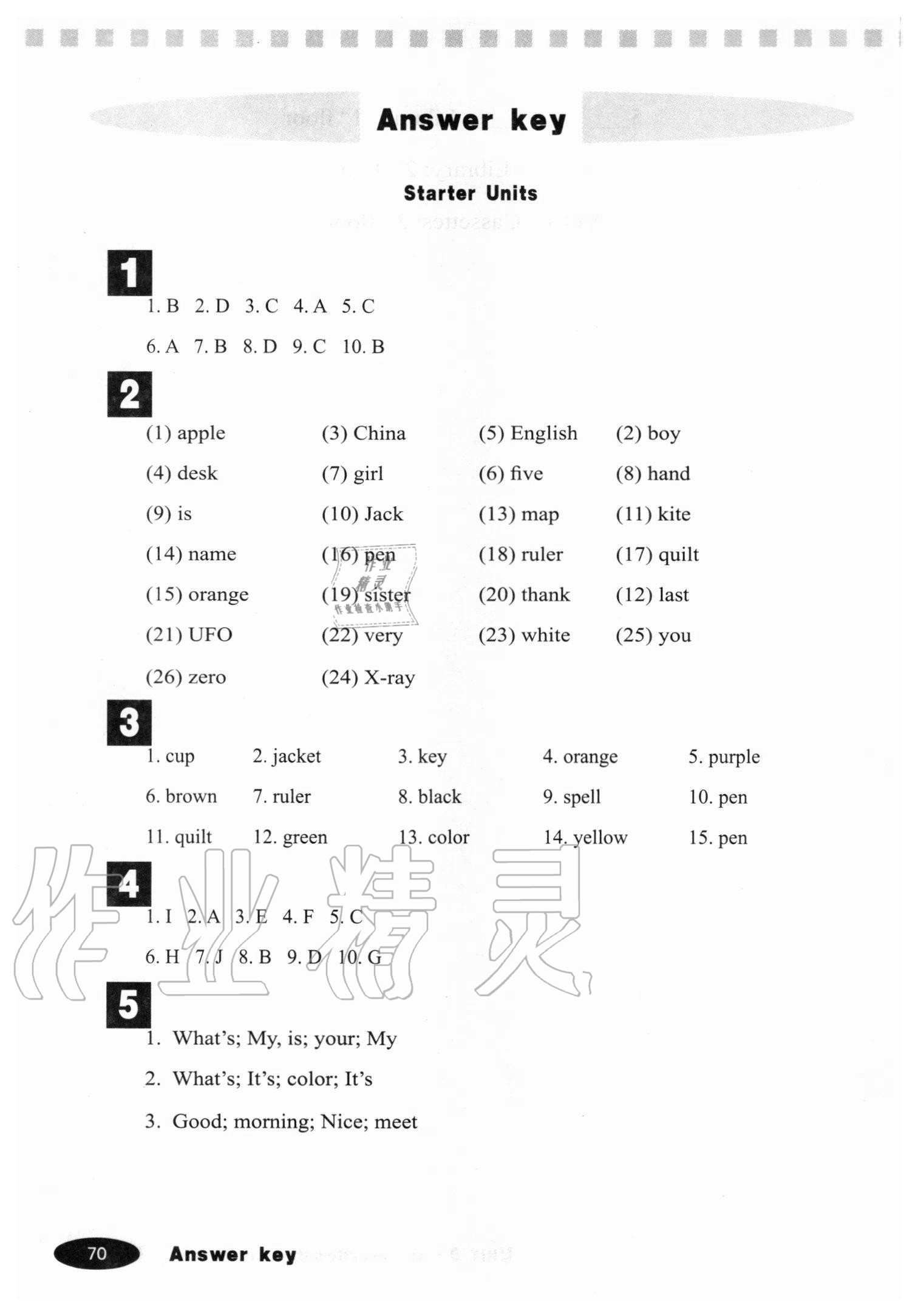 2020年英語(yǔ)同步閱讀七年級(jí)上冊(cè)人教版人民教育出版社 參考答案第1頁(yè)