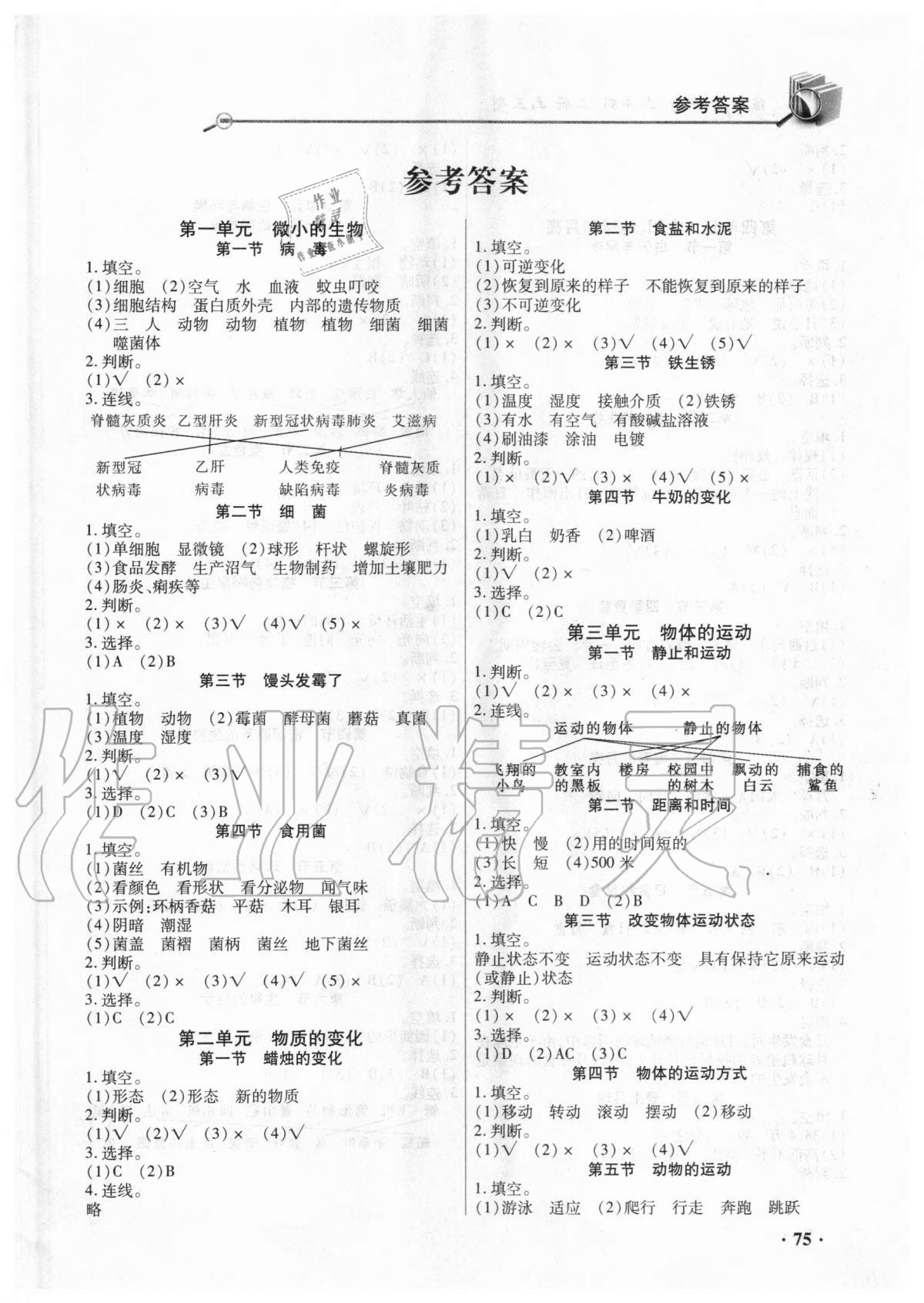 2020年智慧通練習(xí)冊六年級科學(xué)上冊青島版六三制 第1頁