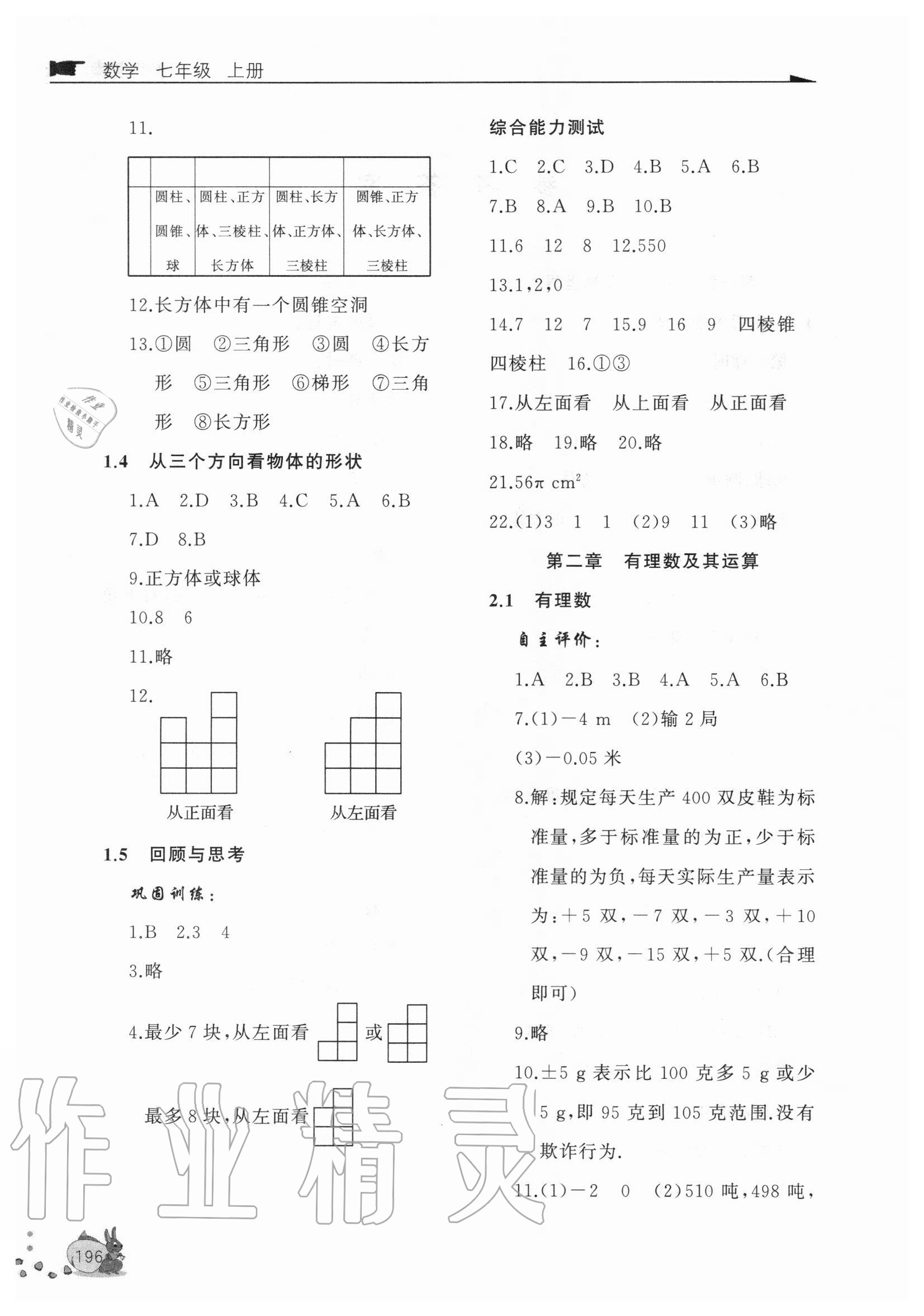 2020年新課程助學(xué)叢書七年級(jí)數(shù)學(xué)上冊(cè)北師大版 參考答案第2頁(yè)