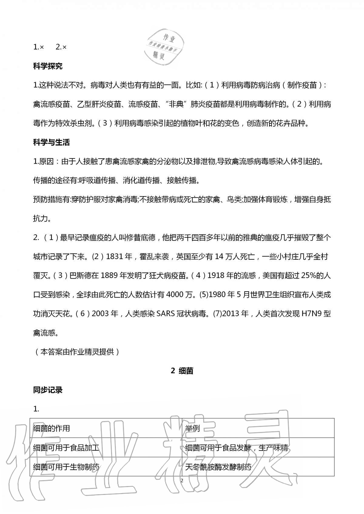 2020年學習指導與訓練六年級科學上冊青島版 第2頁