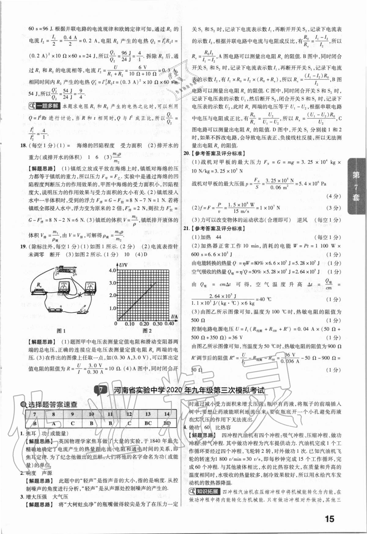 2021年金考卷河南中考45套匯編物理 第15頁