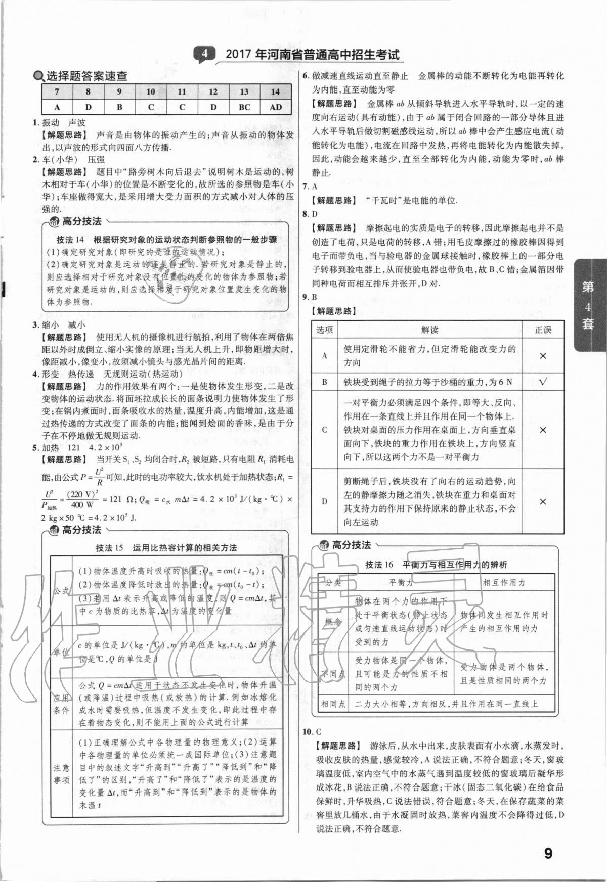 2021年金考卷河南中考45套匯編物理 第9頁