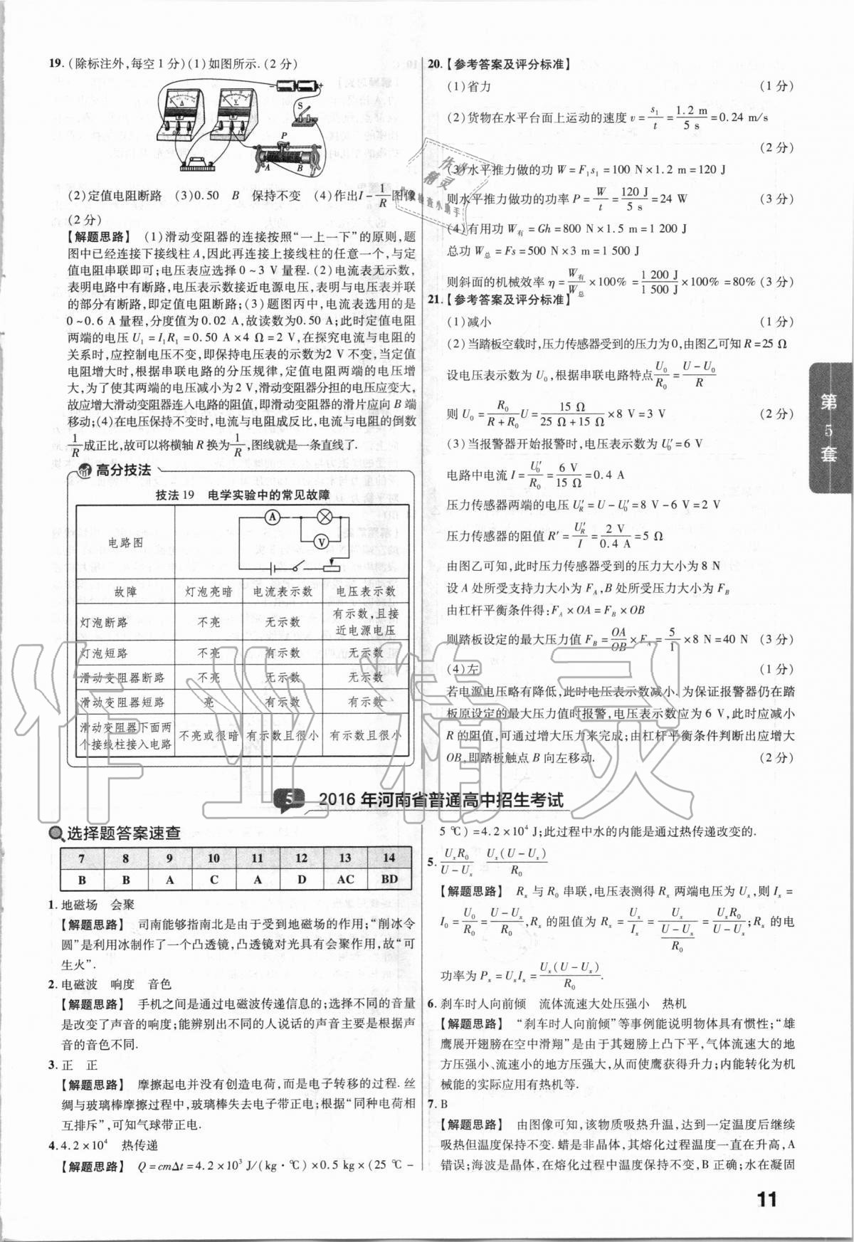 2021年金考卷河南中考45套匯編物理 第11頁