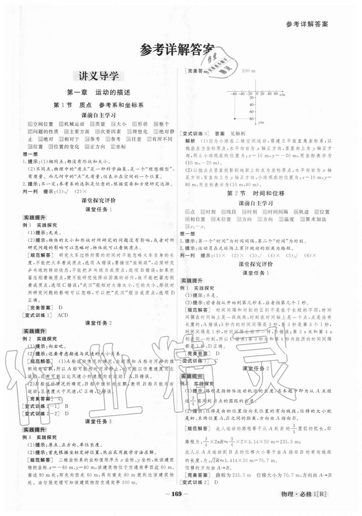 2020年金版教程高中新課程創(chuàng)新導(dǎo)學(xué)案物理必修一人教版 參考答案第1頁