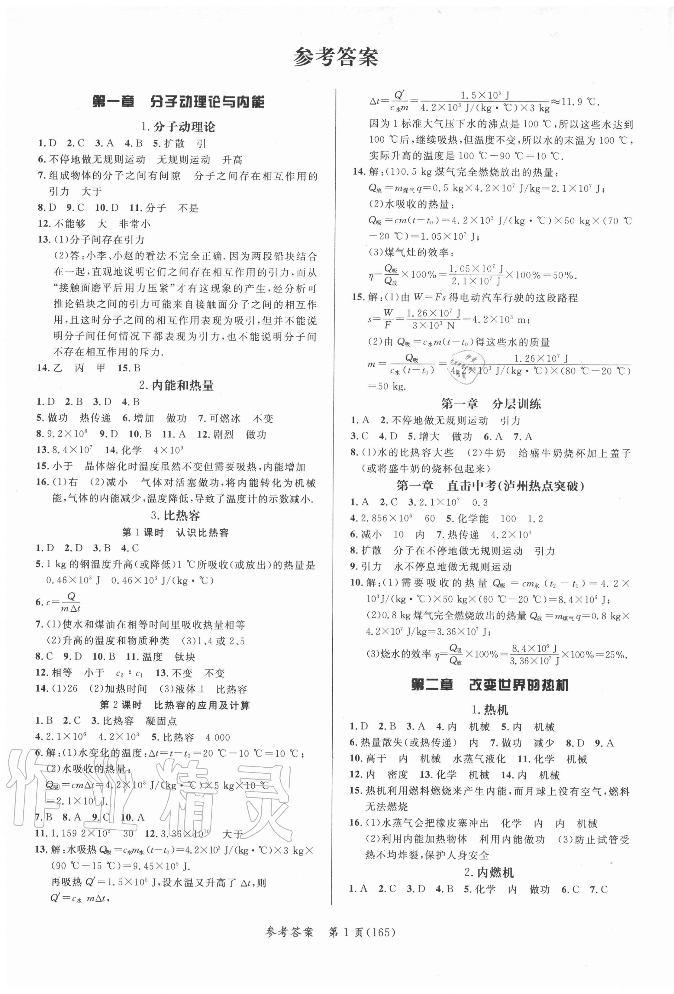 2021年高效課堂分層訓(xùn)練直擊中考九年級物理全一冊教科版瀘州專版 第1頁