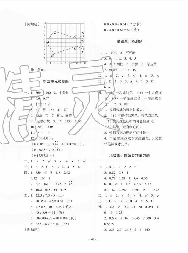 2020年一課三練單元測試五年級數(shù)學上冊人教版 第2頁