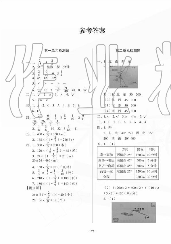 2020年一課三練單元測試六年級數(shù)學上冊人教版 第1頁