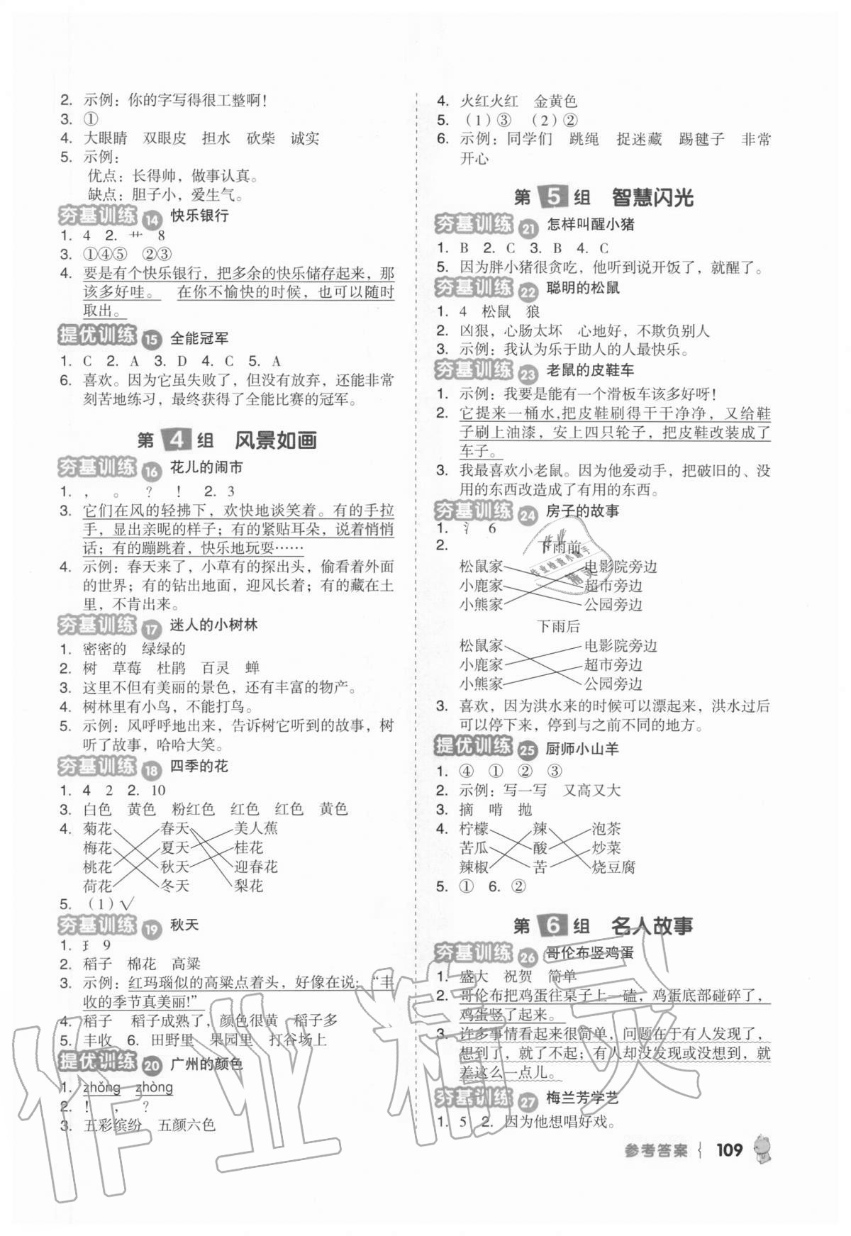 2020年閱讀金題80篇二年級(jí)小學(xué)語(yǔ)文人教版 參考答案第2頁(yè)