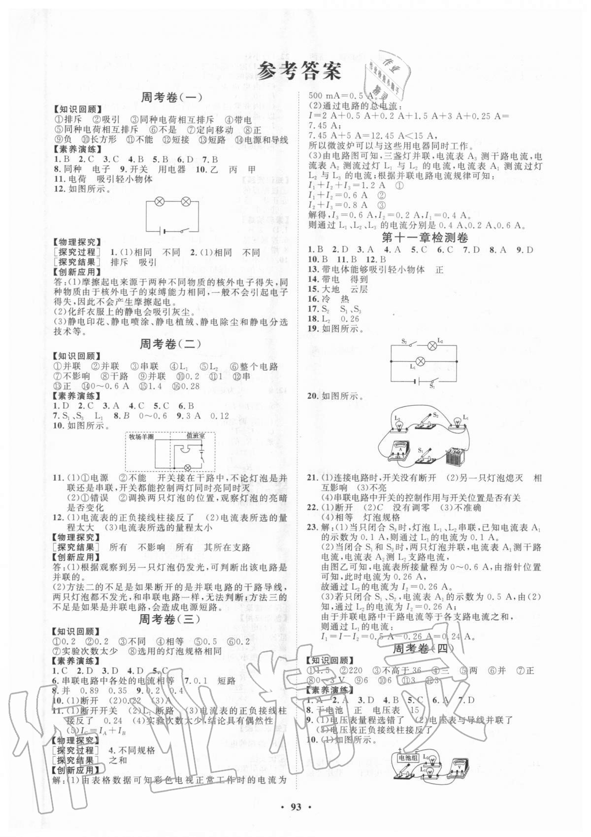 2020年初中同步練習(xí)冊(cè)分層卷九年級(jí)物理上冊(cè)魯科版五四制 第1頁(yè)