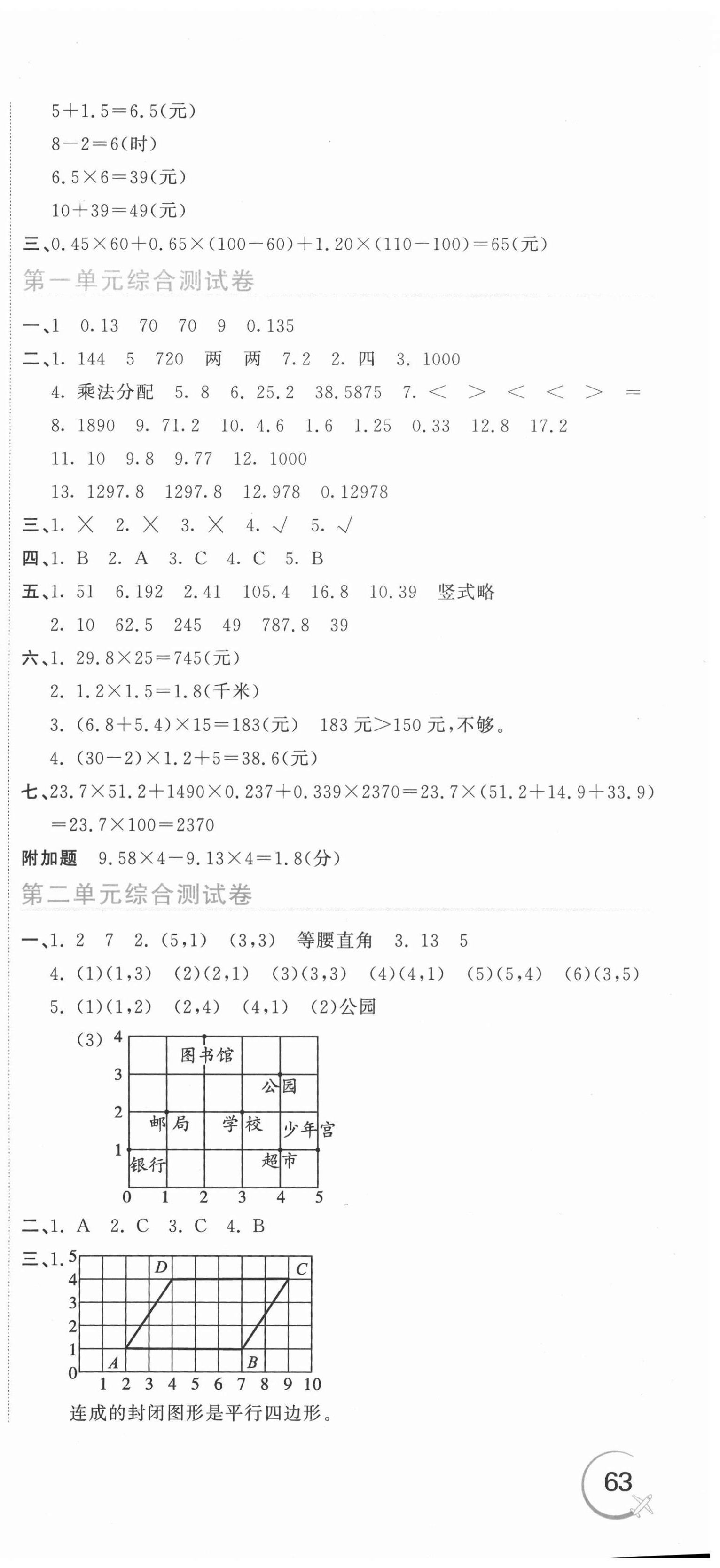 2020年新目標檢測同步單元測試卷五年級數(shù)學上冊人教版 第3頁