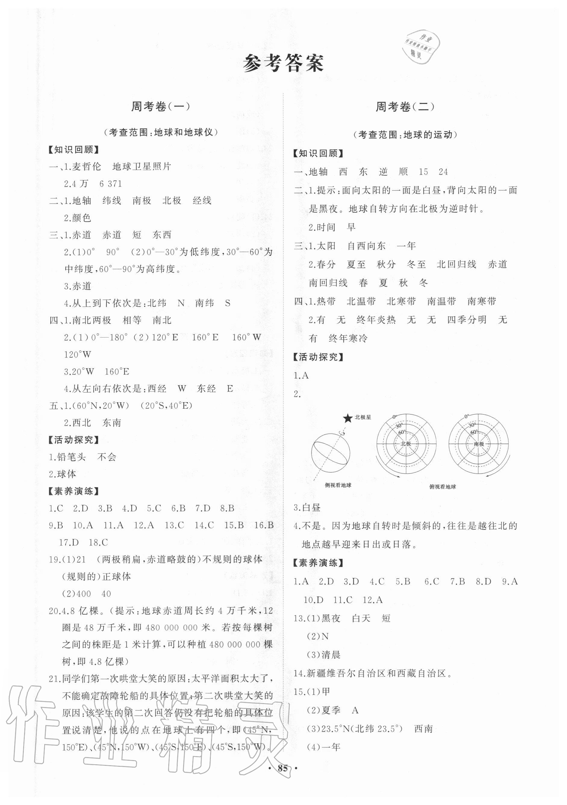 2020年初中同步練習(xí)冊分層卷六年級地理上冊魯教版五四制 第1頁