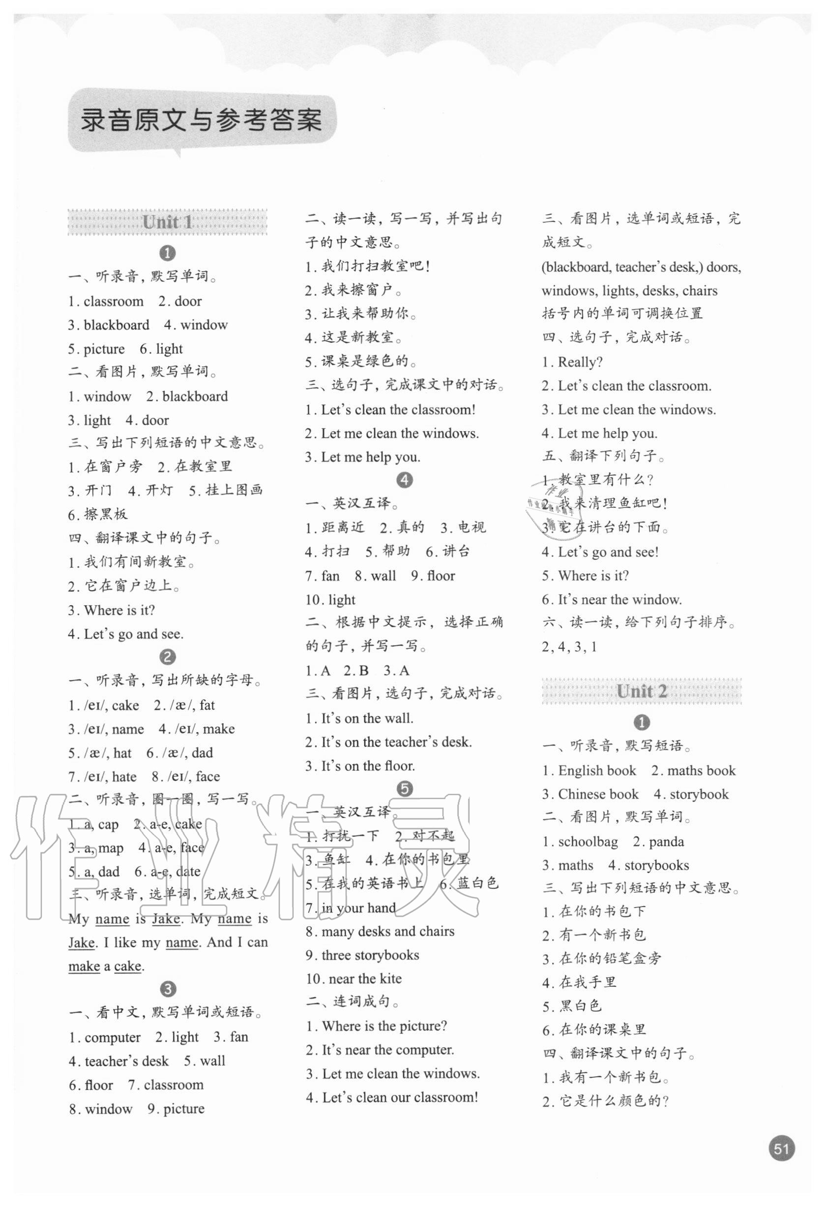 2020年小學(xué)英語(yǔ)默寫(xiě)本四年級(jí)上冊(cè)人教PEP版 第1頁(yè)