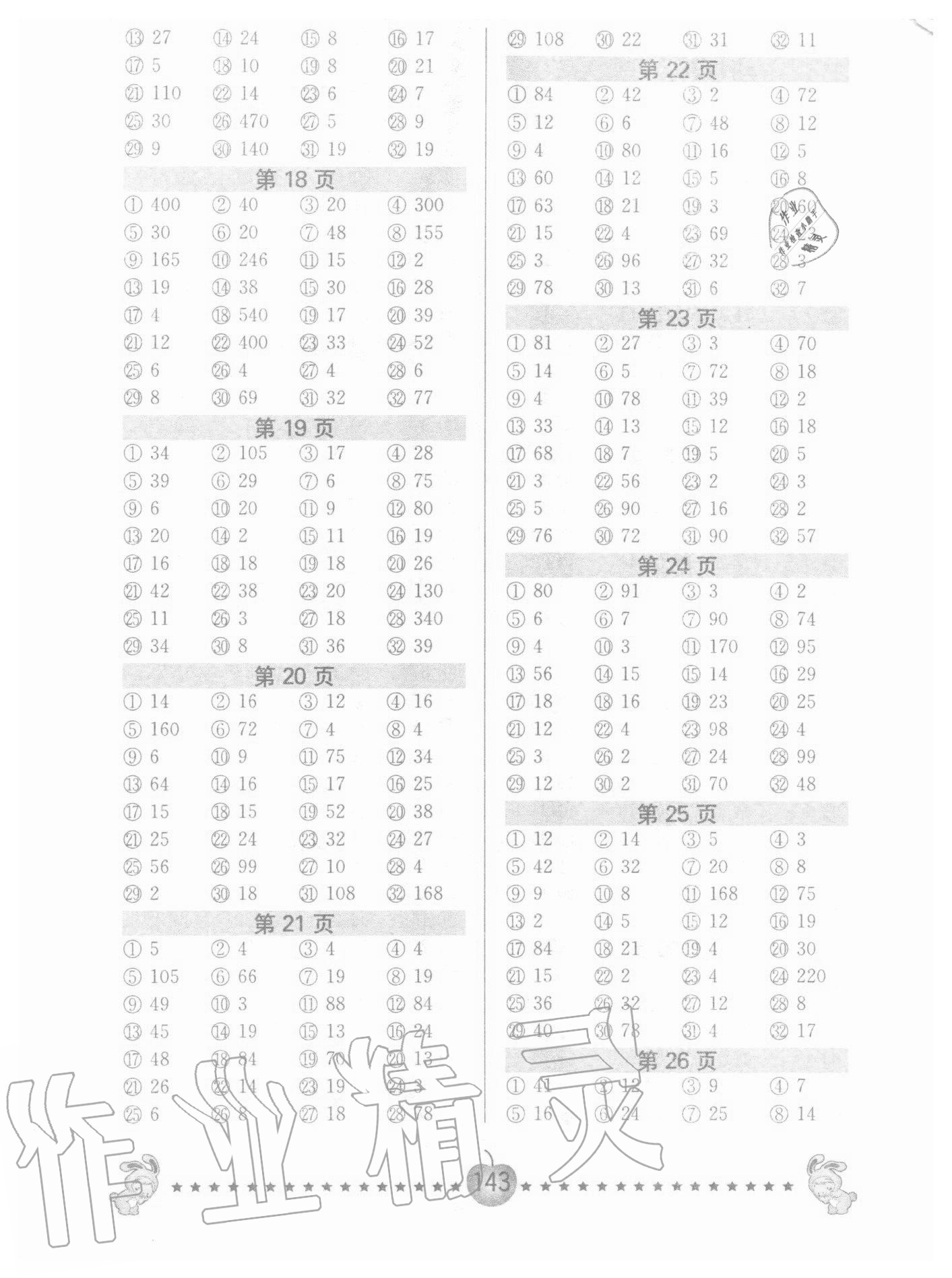 2020年超能學(xué)典口算題卡四年級(jí)上冊(cè)江蘇版 第3頁