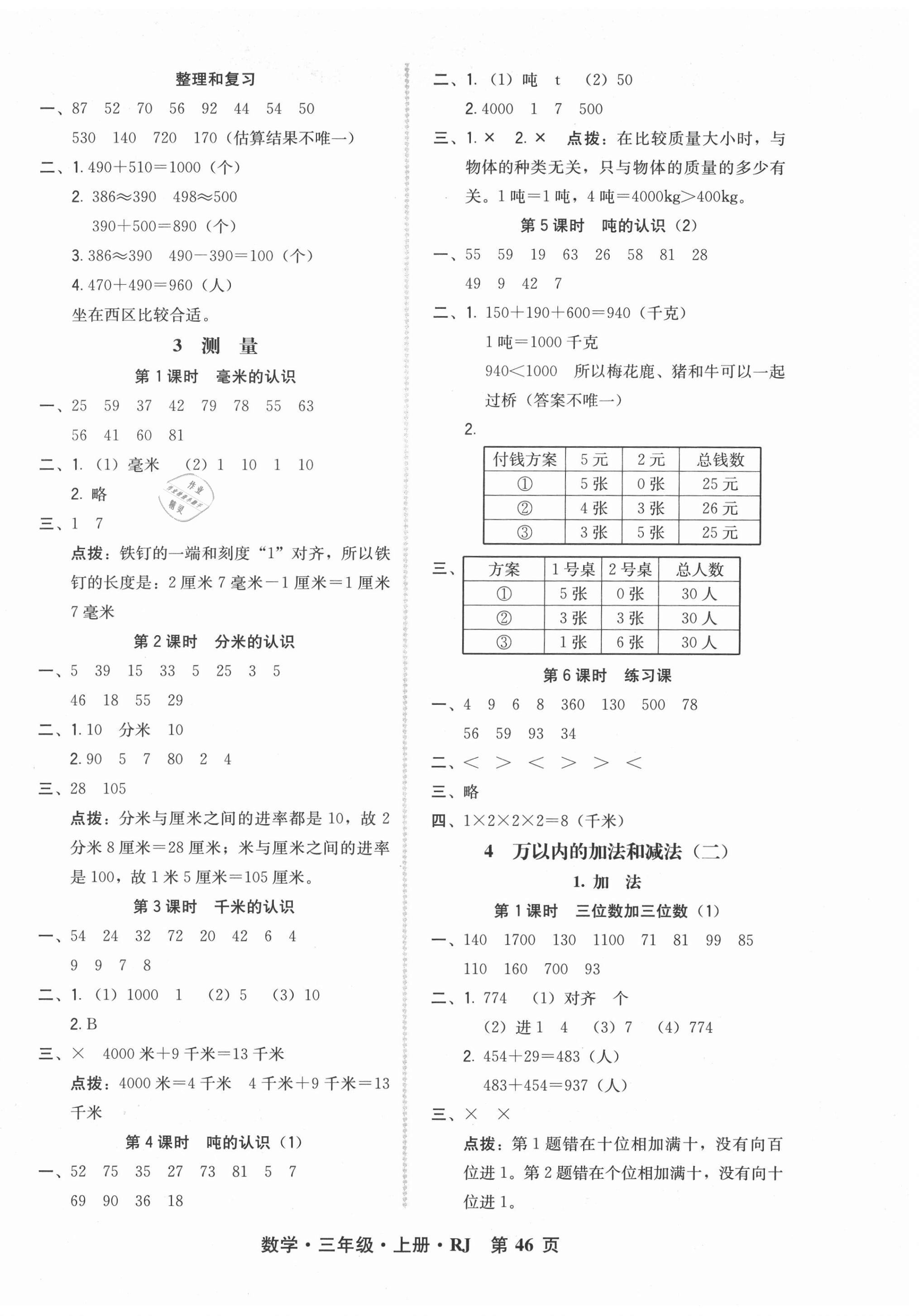 2020年状元坊全程突破导练测三年级数学上册人教版 第2页