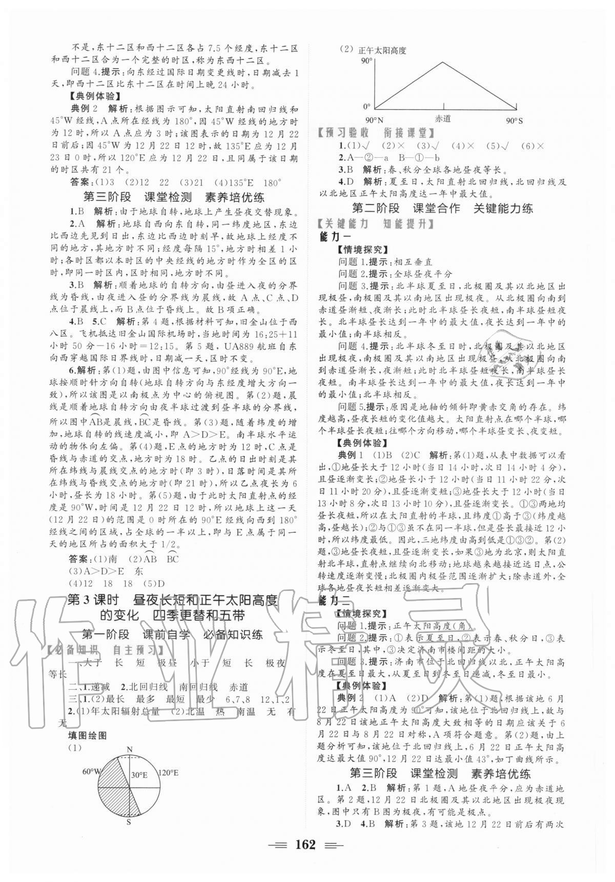 2020年點(diǎn)金訓(xùn)練精講巧練高中地理必修1人教版 參考答案第4頁(yè)