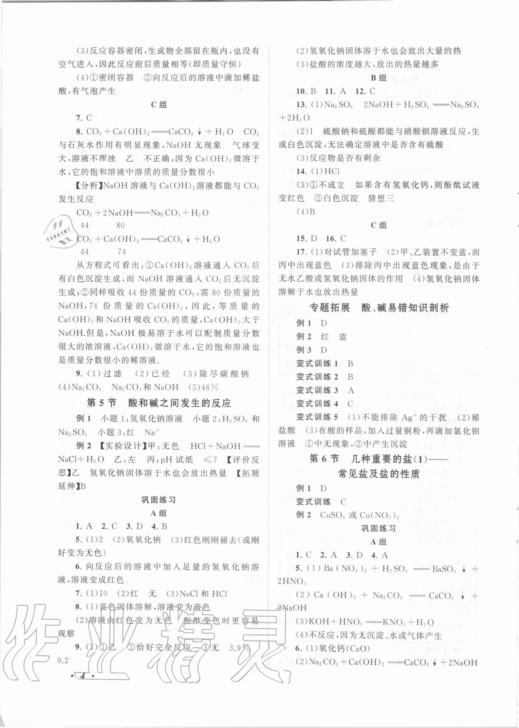 2020年拓展與培優(yōu)九年級(jí)科學(xué)全一冊(cè)浙教版 第4頁