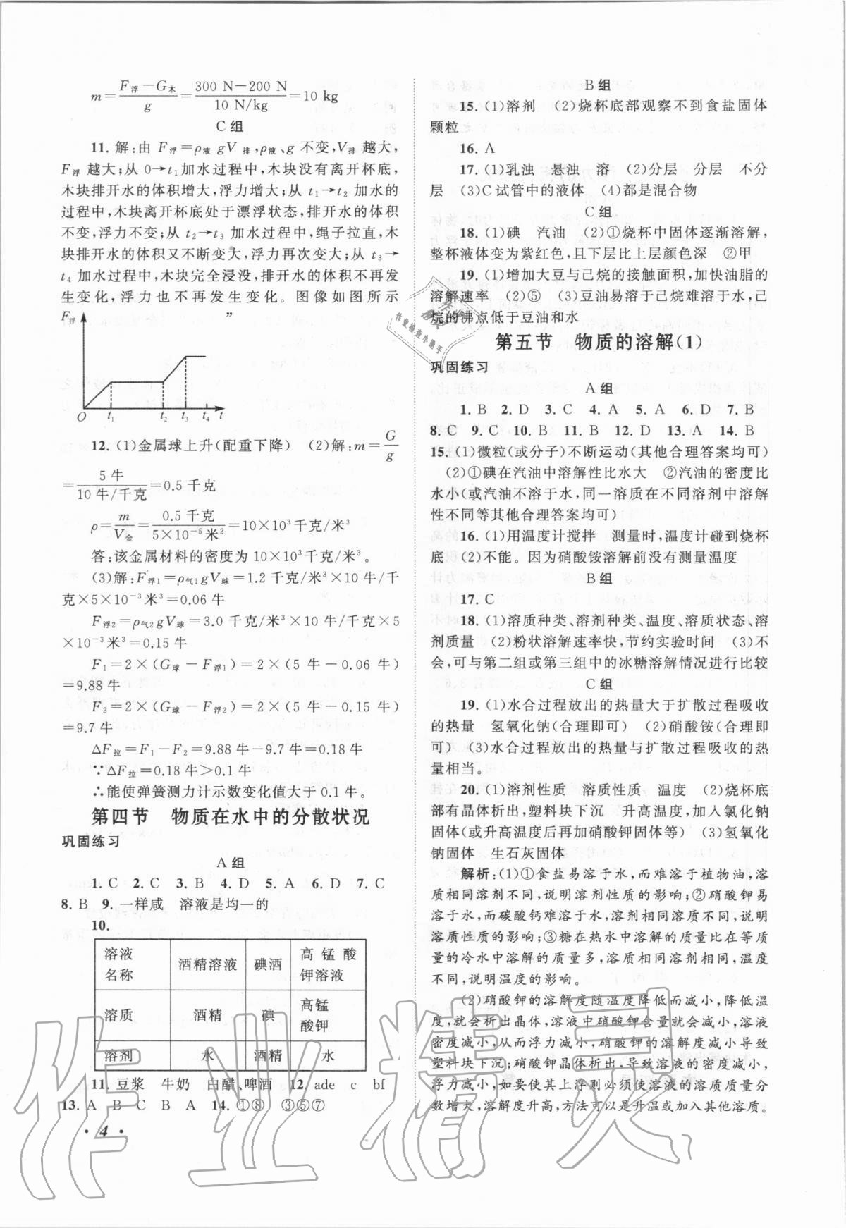 2020年拓展與培優(yōu)八年級科學(xué)上冊浙教版 第4頁