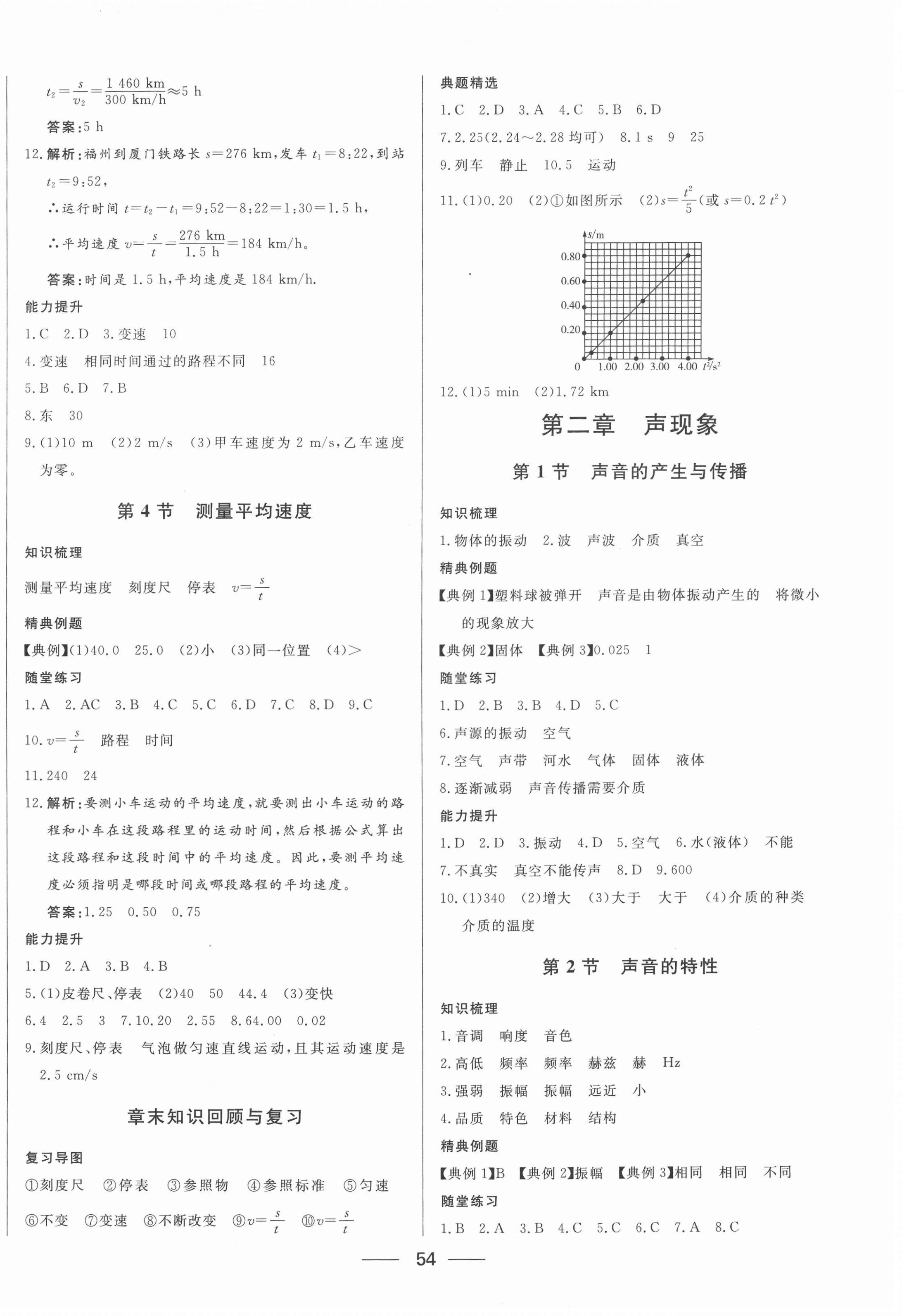 2020年新动力黄冈新课堂八年级物理上册人教版 参考答案第2页