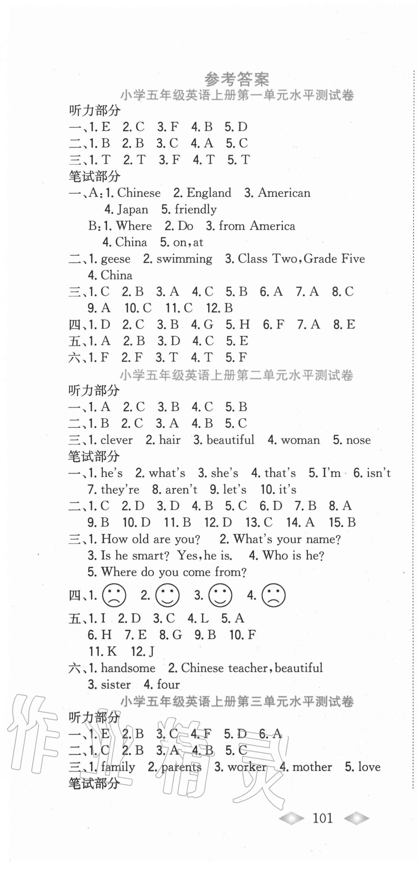 2020年津門壹卷五年級英語上冊人教精通版天津?qū)０?nbsp;第1頁