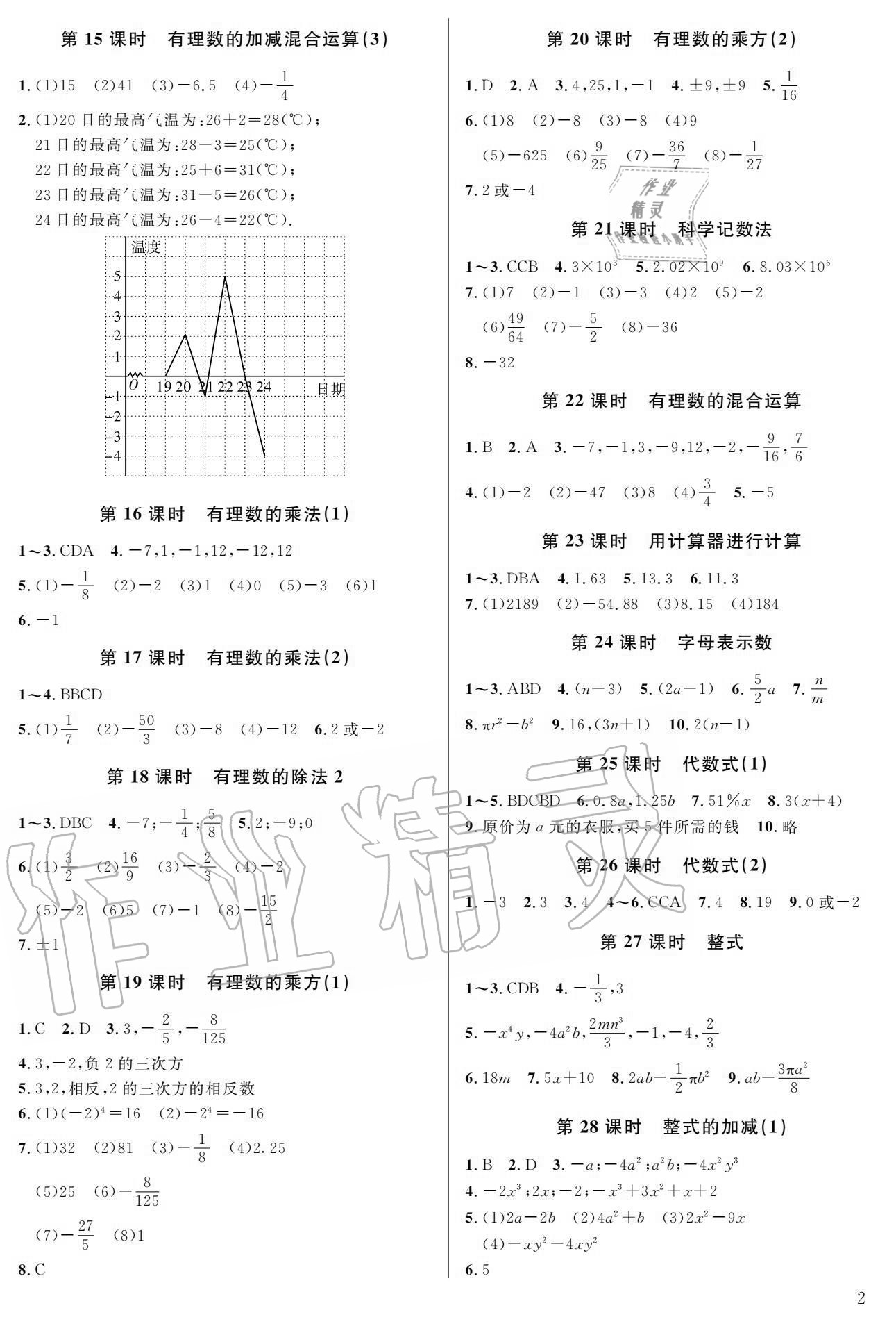 2020年一本通武汉出版社七年级数学上册北师大版 第2页