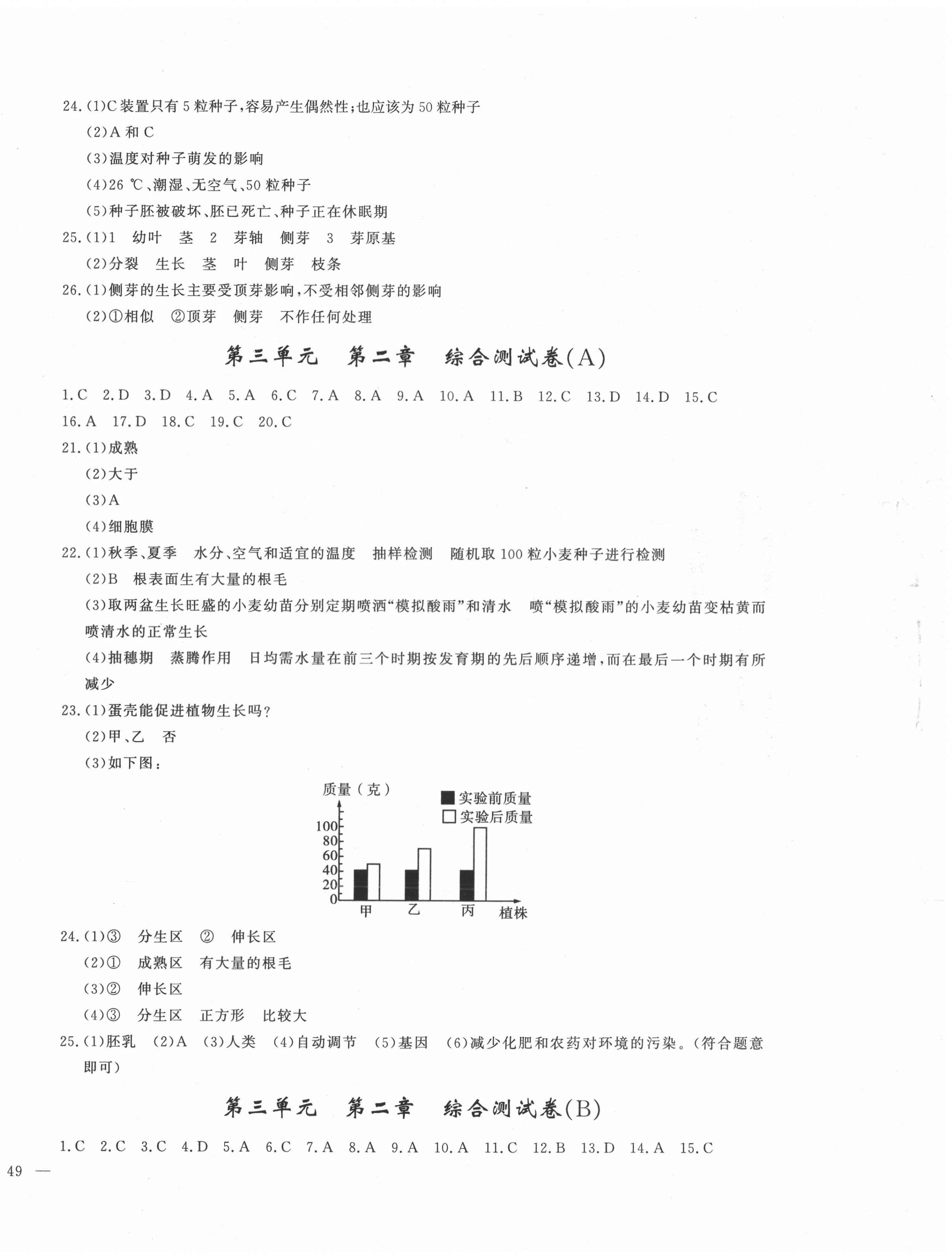 2020年課時練測試卷八年級生物上冊蘇教版 第2頁