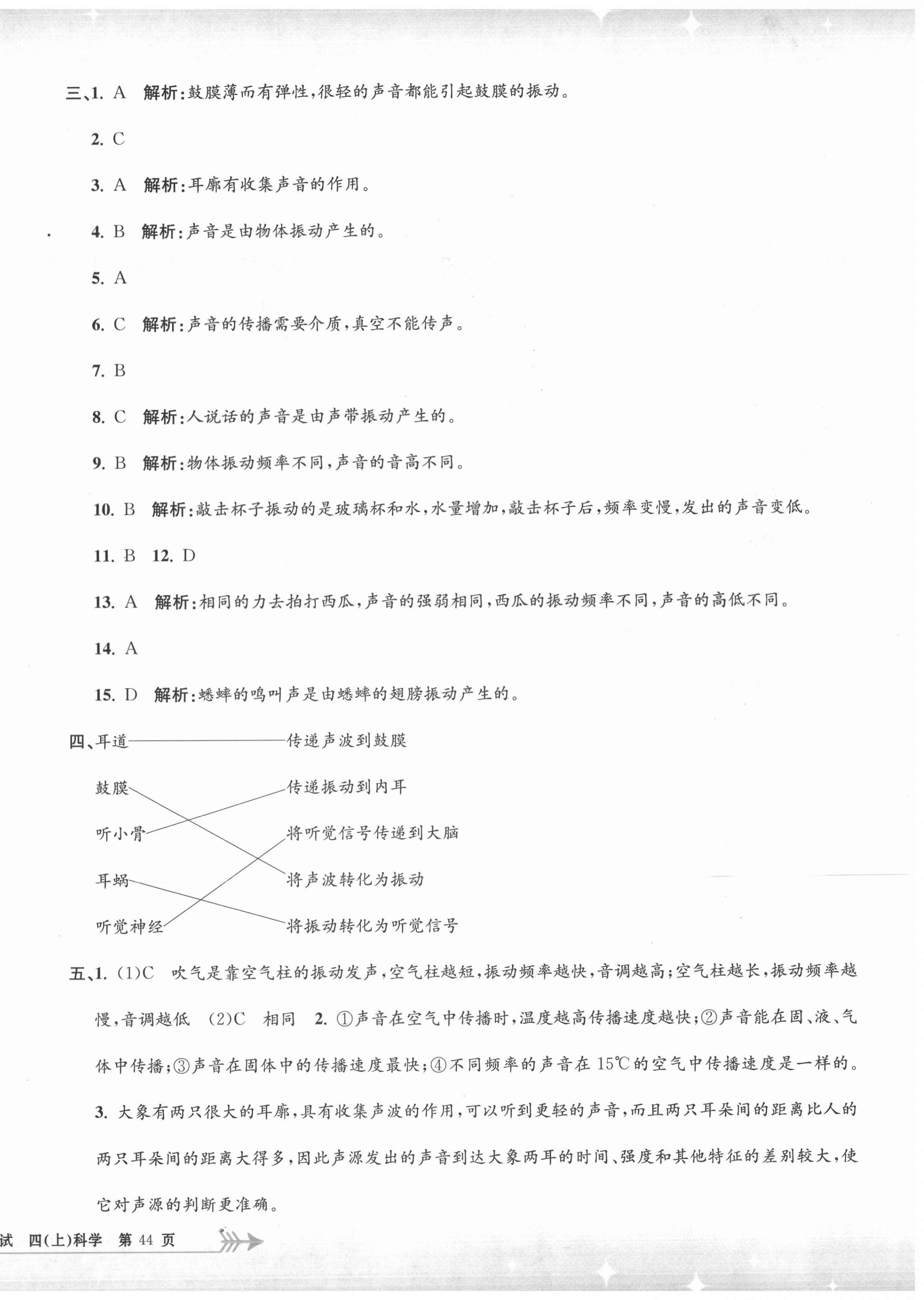 2020年孟建平小学单元测试四年级科学上册教科版 第4页