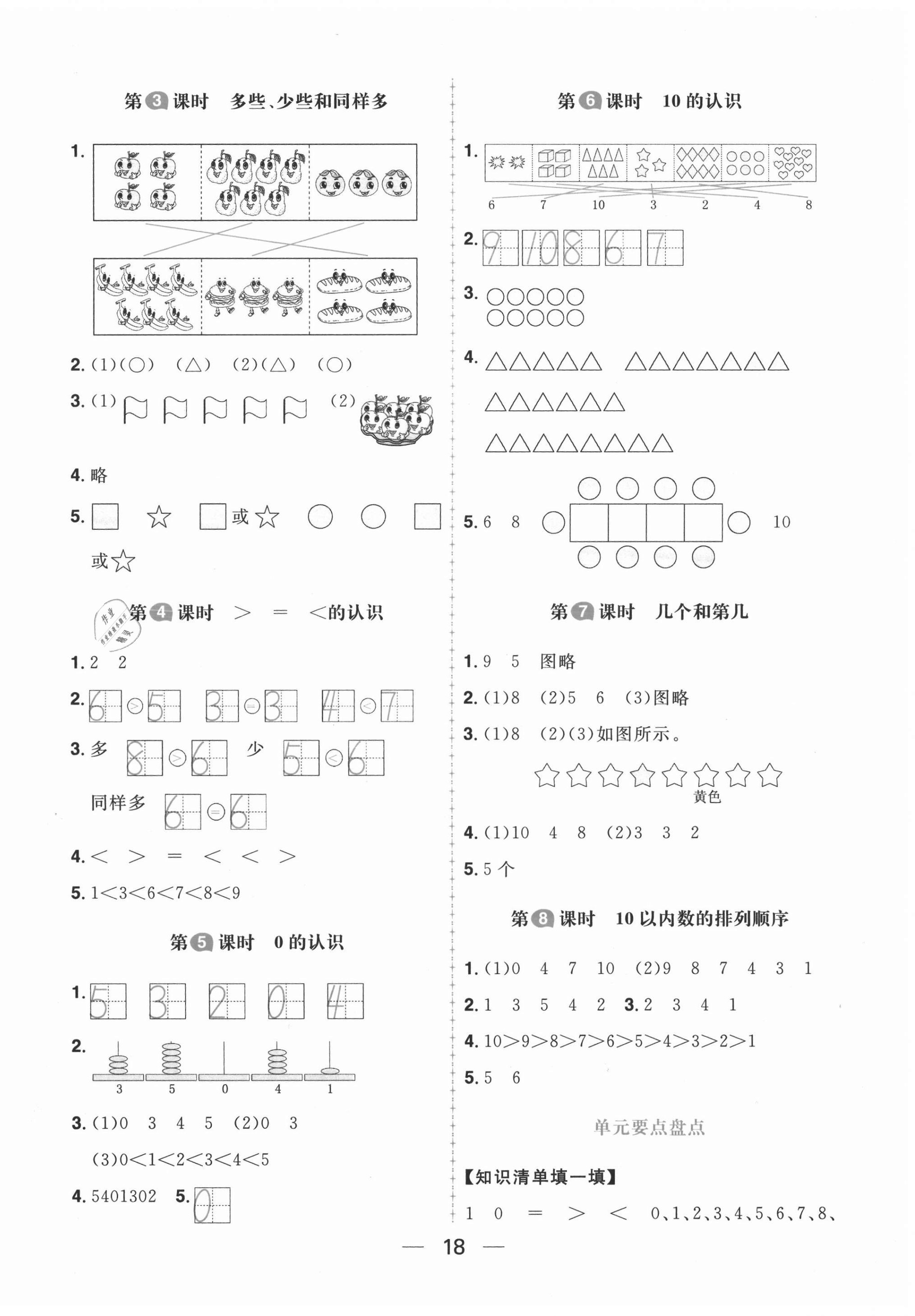 2020年核心素養天天練一年級數學上冊冀教版 第2頁