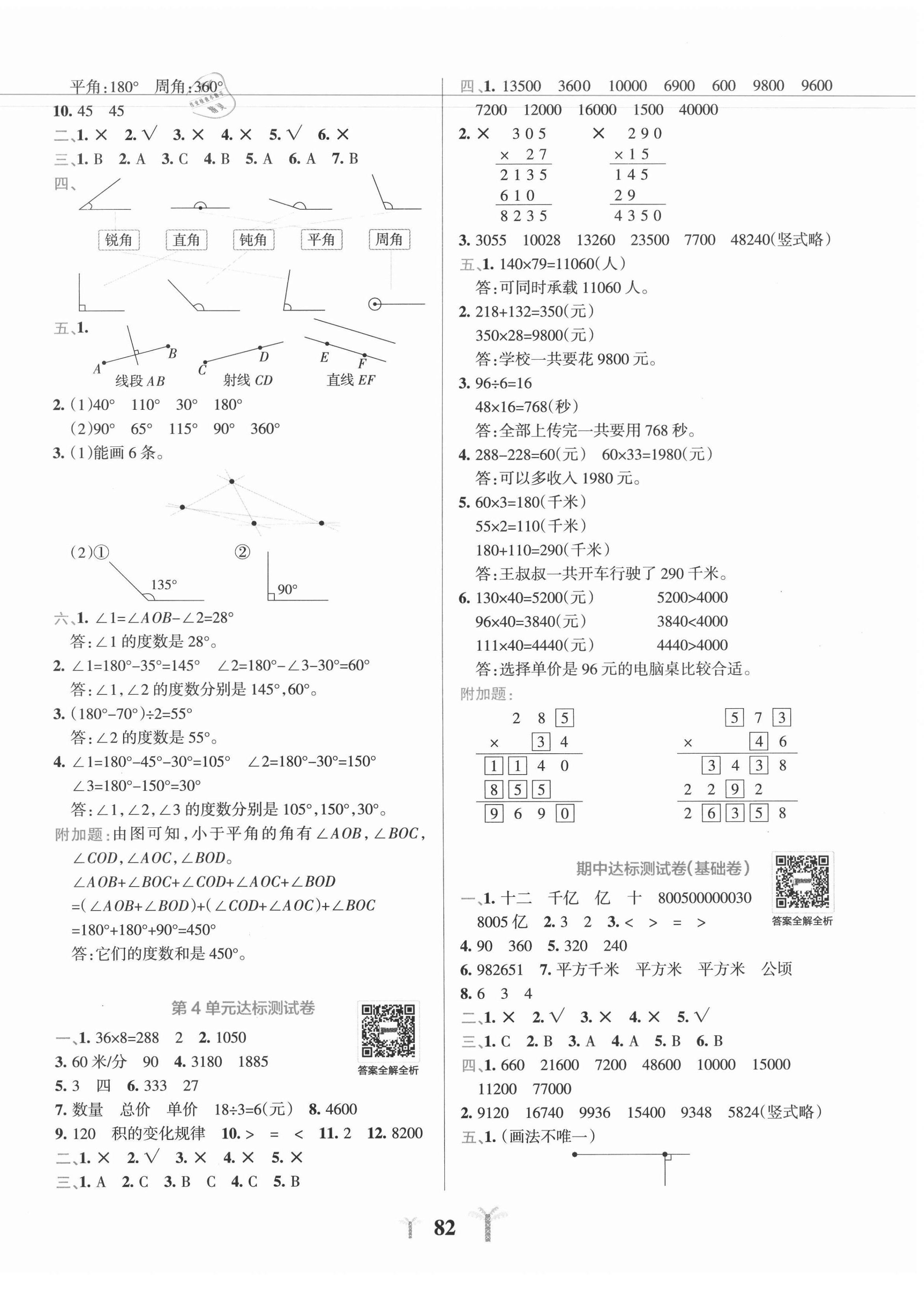 2020年小学学霸冲A卷四年级数学上册人教版 第2页