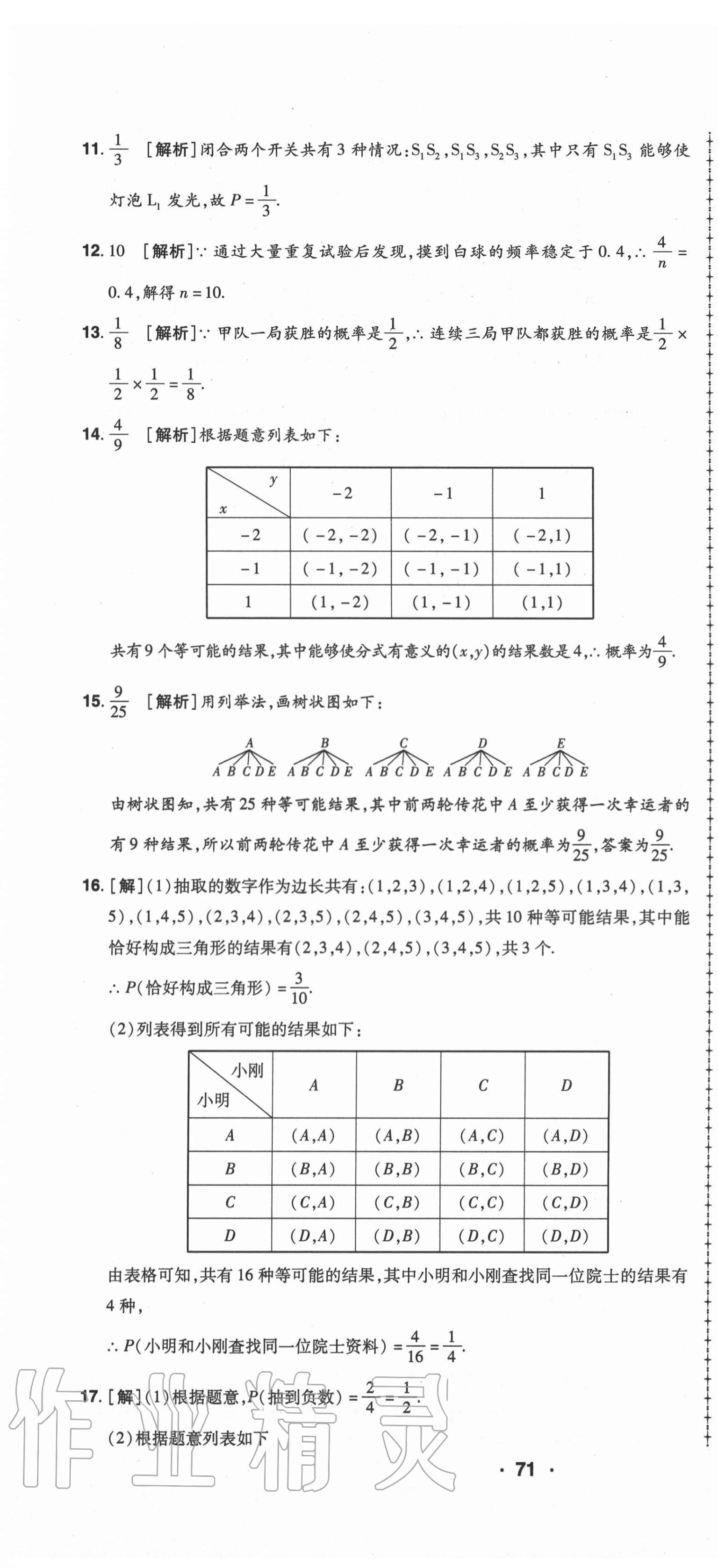 2020年99加1活页卷九年级数学全一册北师大版 第10页