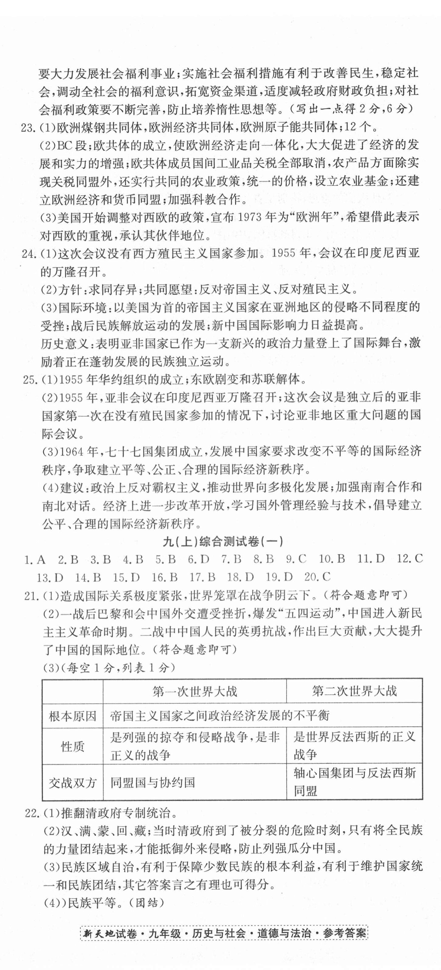 2020年創新優化新天地直通重高試卷九年級道德與法治歷史與社會人教版 第5頁