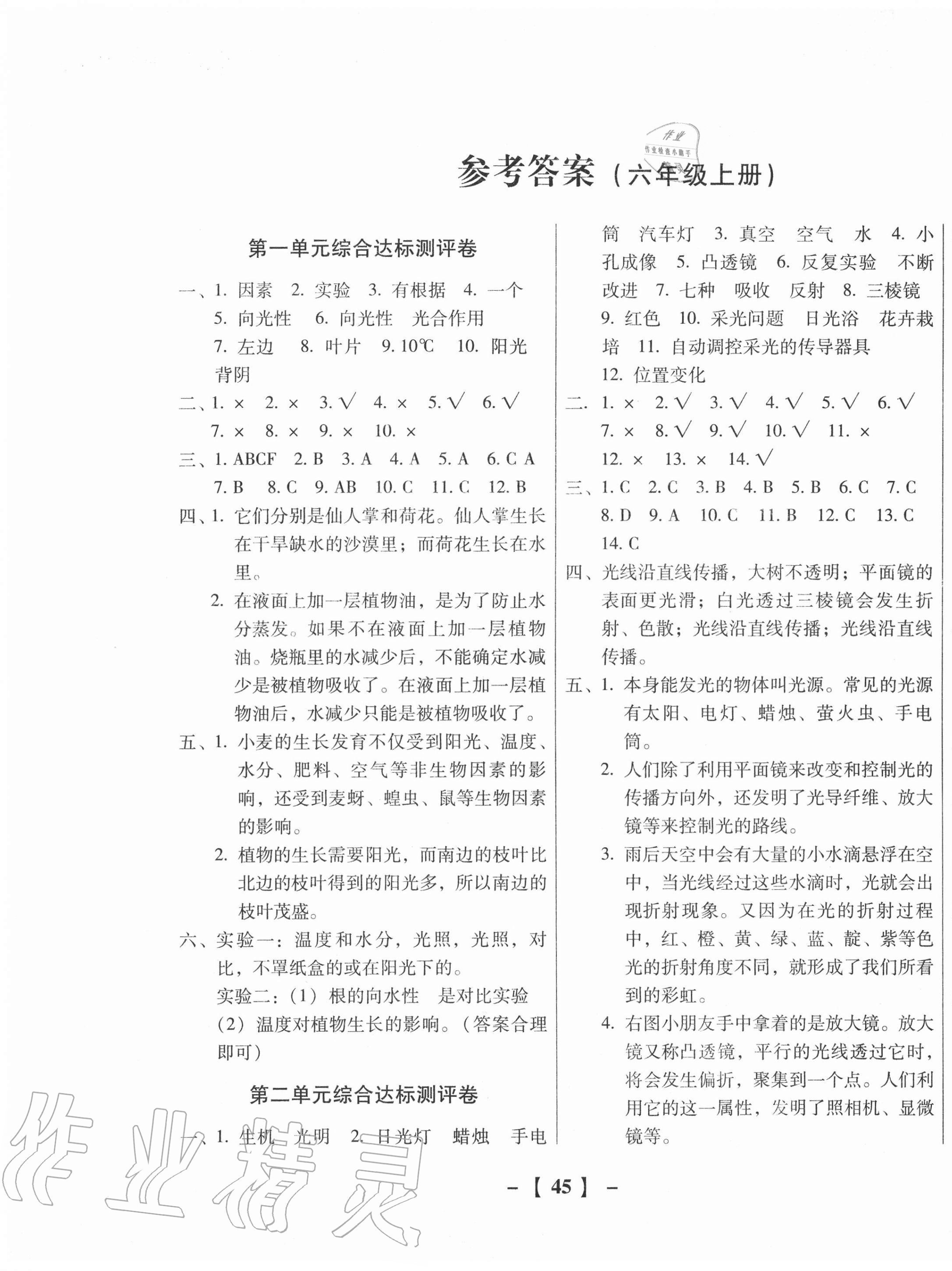 2020年今日文化課堂360度測試卷六年級科學(xué)上冊大象版 第1頁