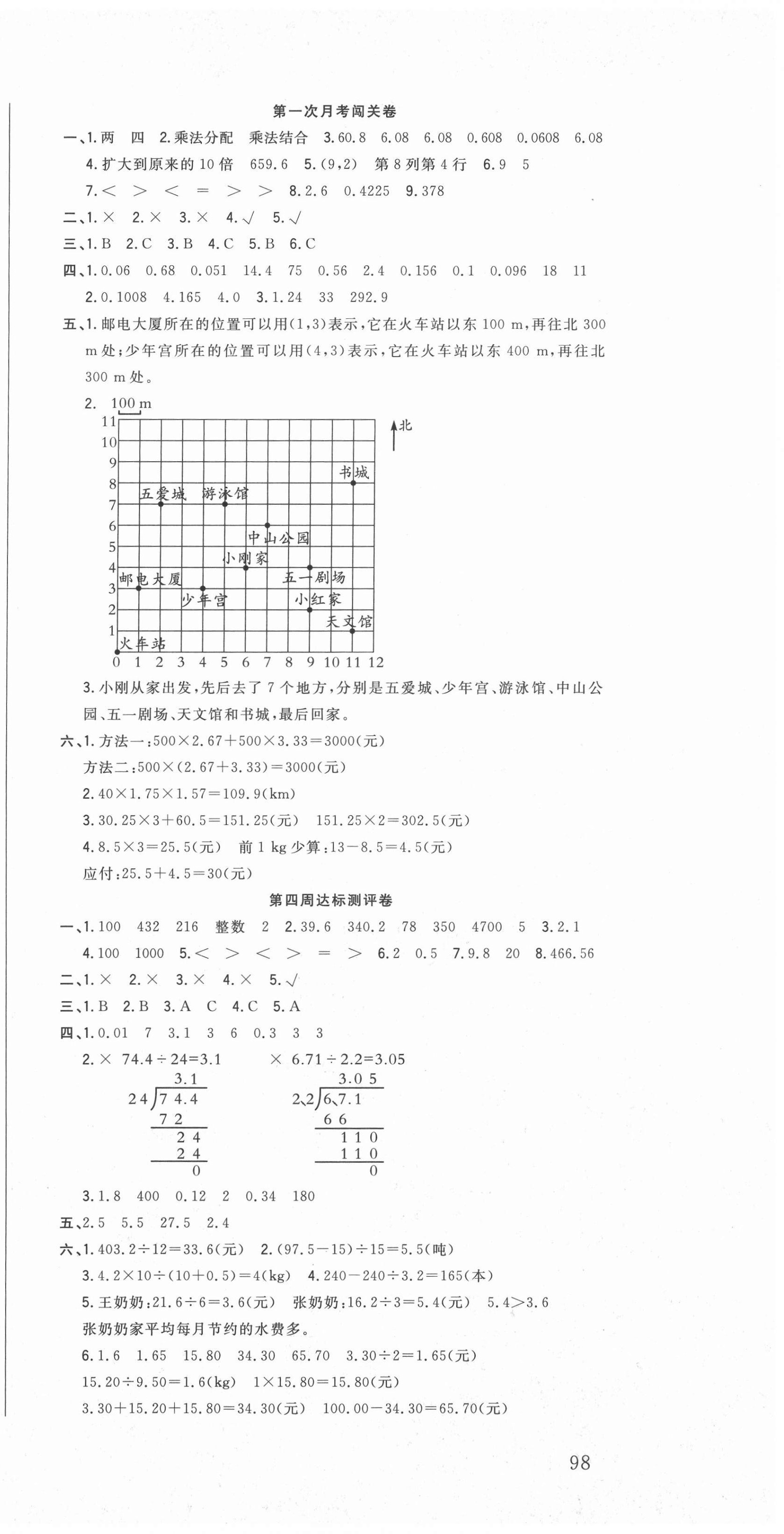 2020年狀元大考卷五年級數(shù)學(xué)上冊人教版 參考答案第3頁