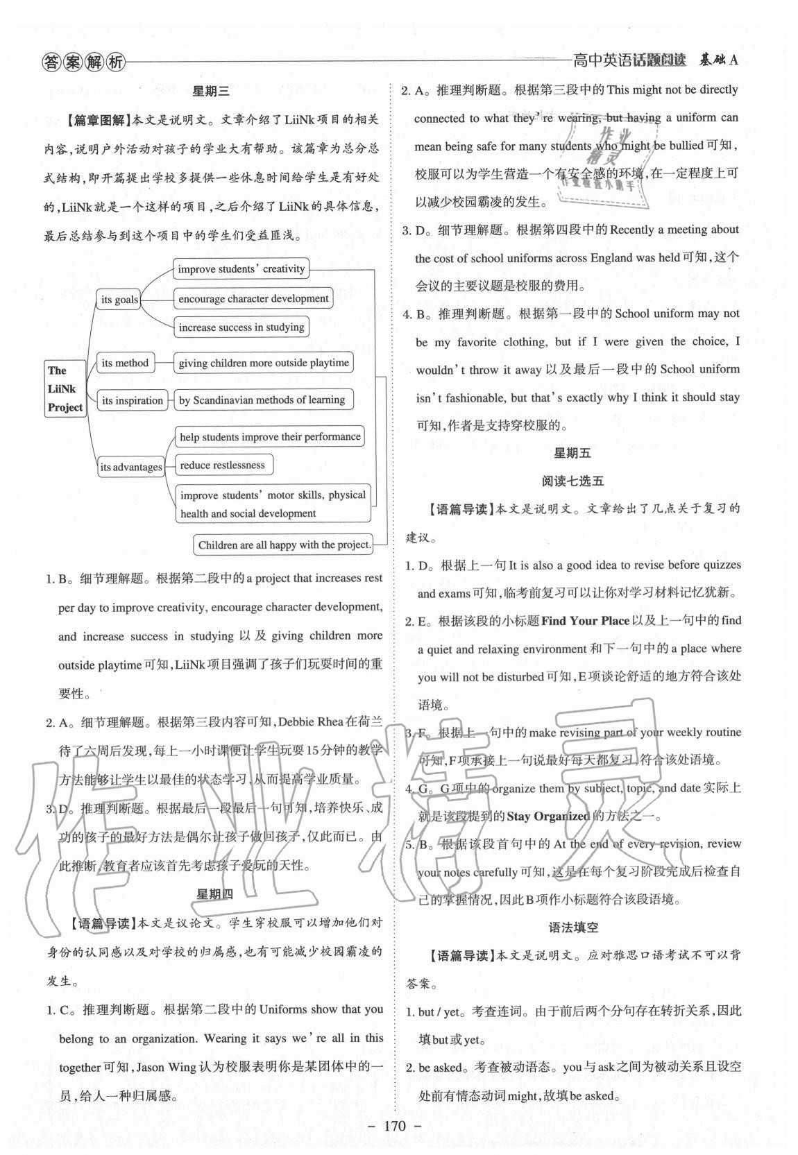 2020年高中英語話題閱讀 參考答案第11頁