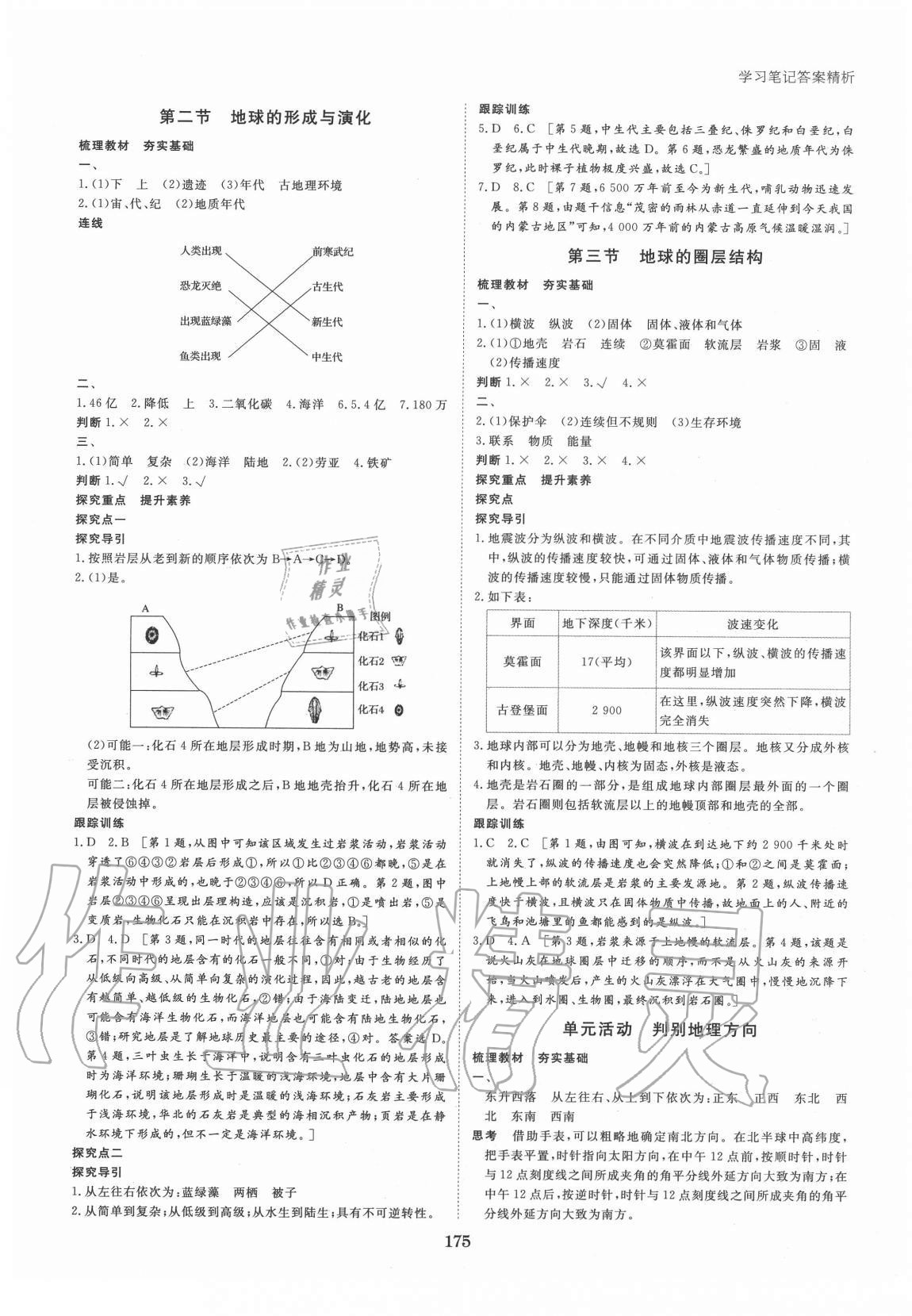 2020年步步高學(xué)習(xí)筆記高中地理必修第一冊(cè)魯教版 參考答案第2頁(yè)