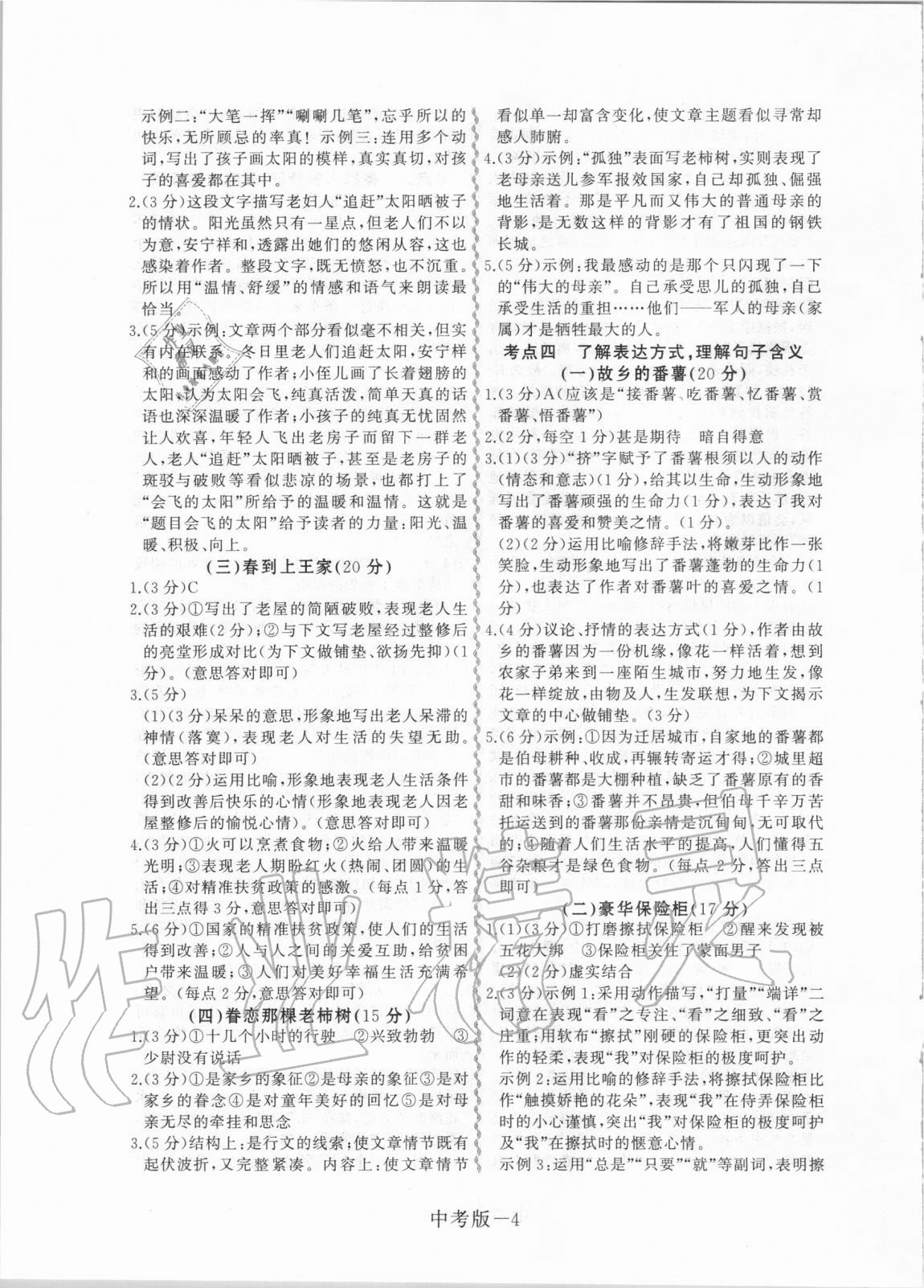 2020年考點閱讀語文九年級中考版 第4頁