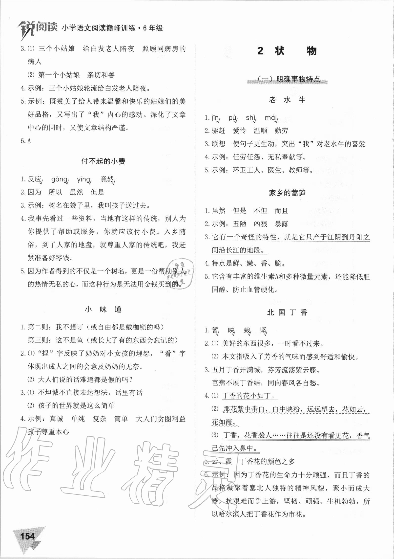 2020年銳閱讀小學(xué)語(yǔ)文閱讀巔峰訓(xùn)練六年級(jí) 第2頁(yè)