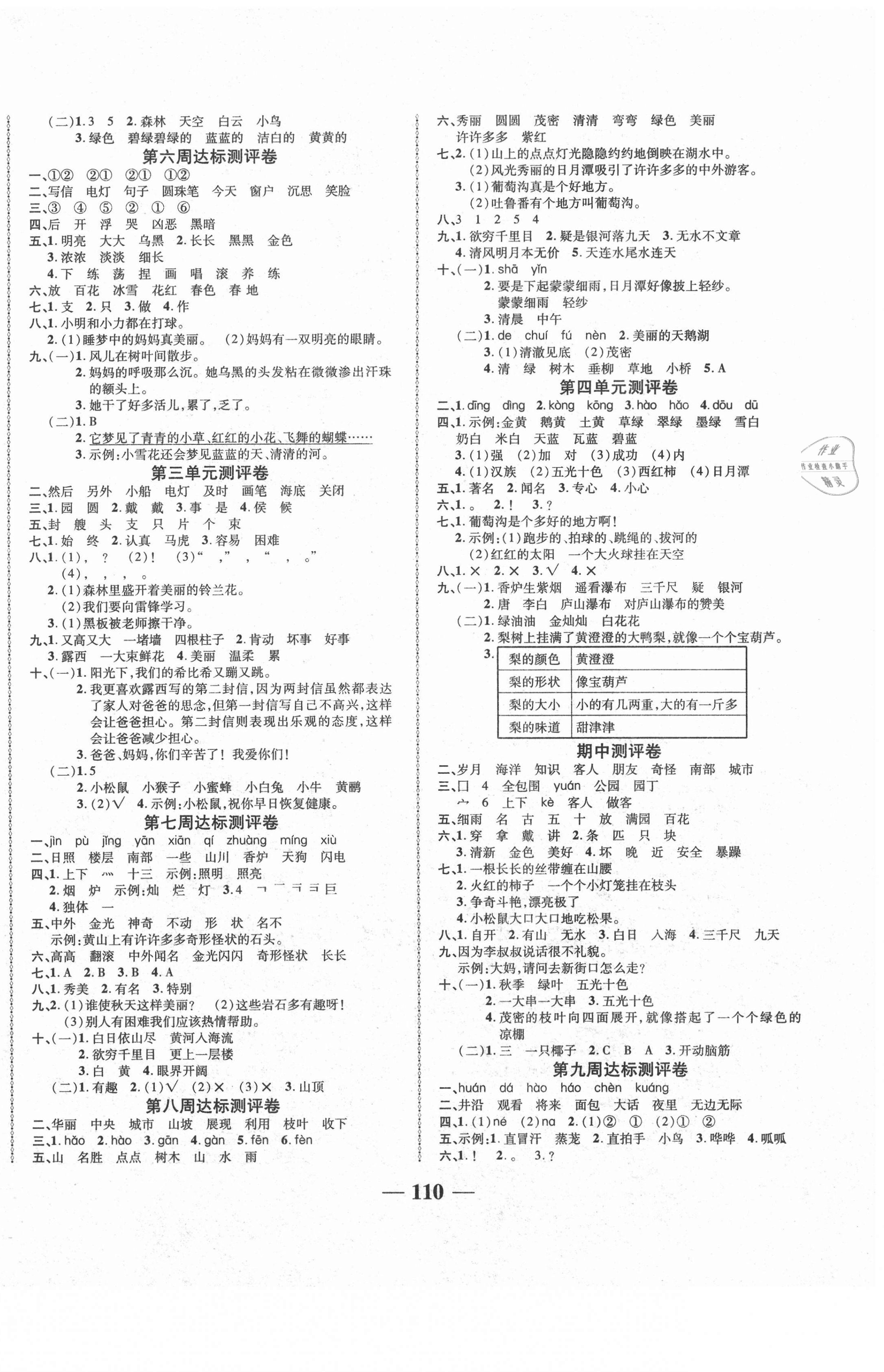 2020年优加全能大考卷二年级语文上册人教版 第2页