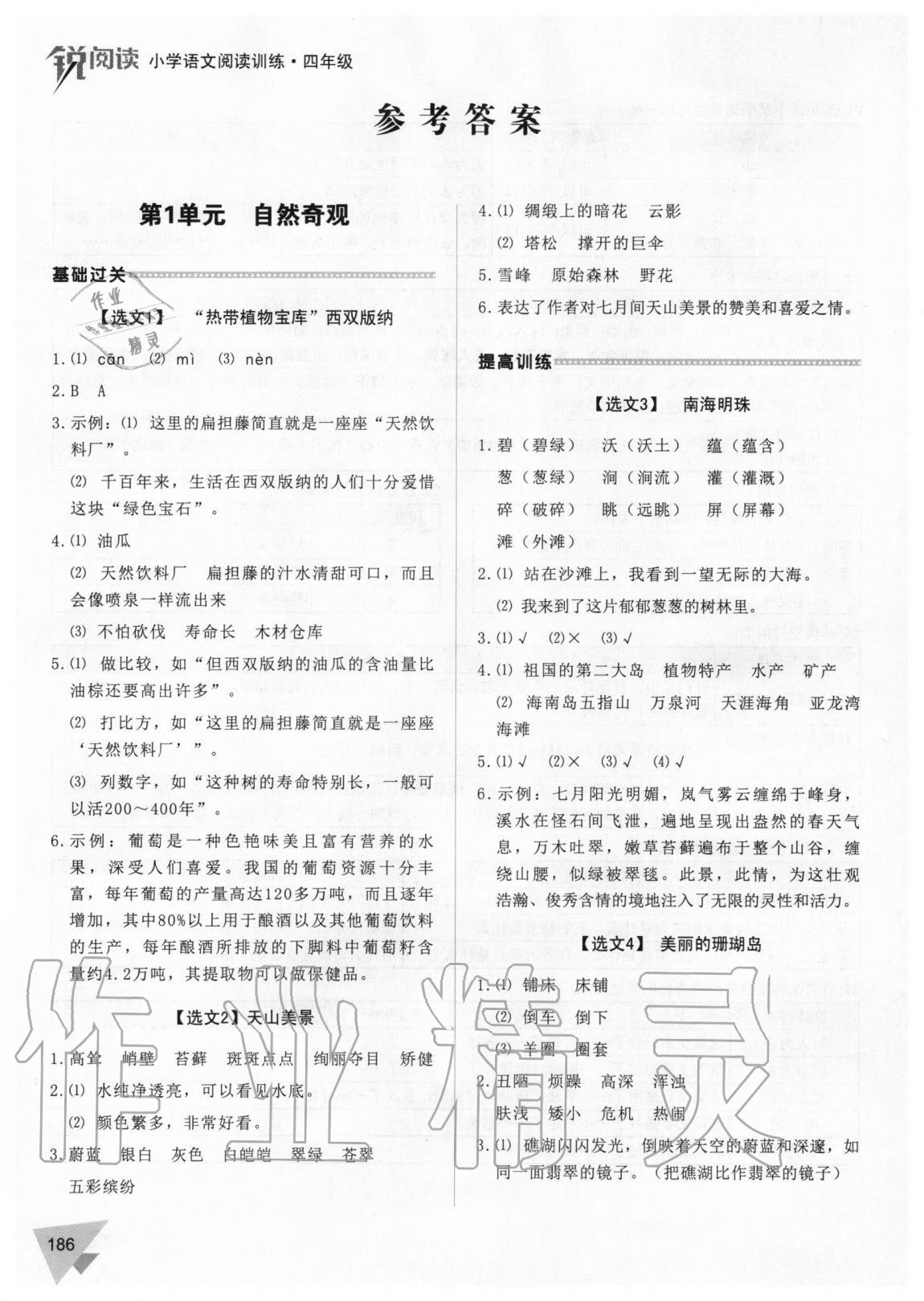 2020年銳閱讀小學(xué)語(yǔ)文閱讀訓(xùn)練100篇四年級(jí) 第1頁(yè)